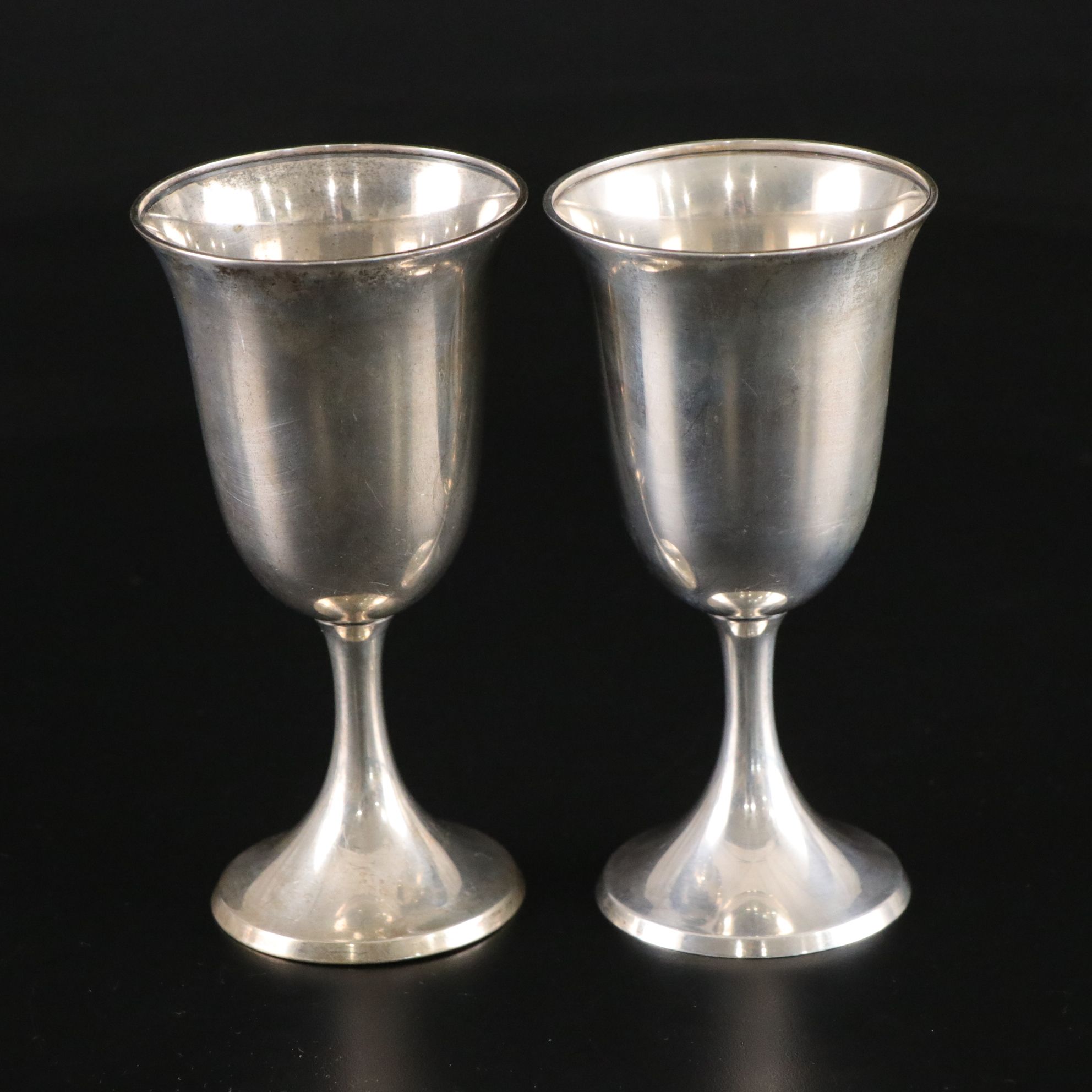 Inscribed Sterling Silver Trophy Goblets, Mid-20th Century
