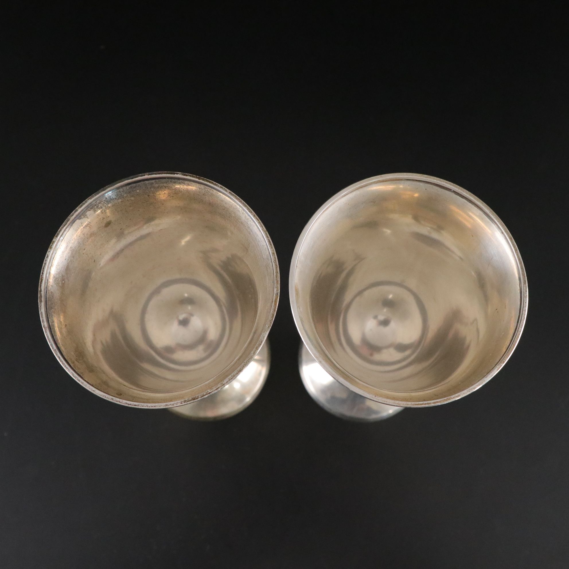 Inscribed Sterling Silver Trophy Goblets, Mid-20th Century