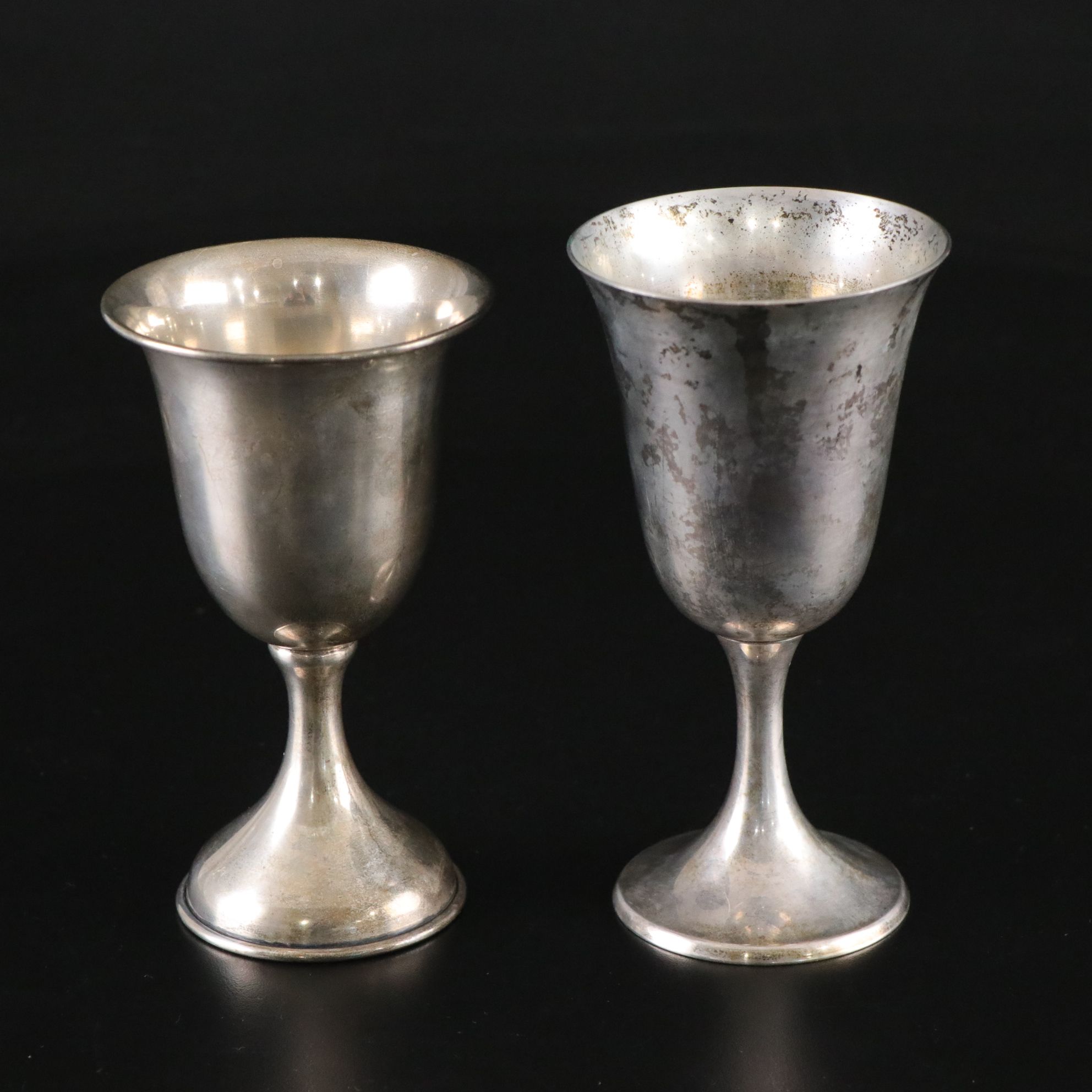 Inscribed Sterling Silver Trophy Goblets, Mid-20th Century