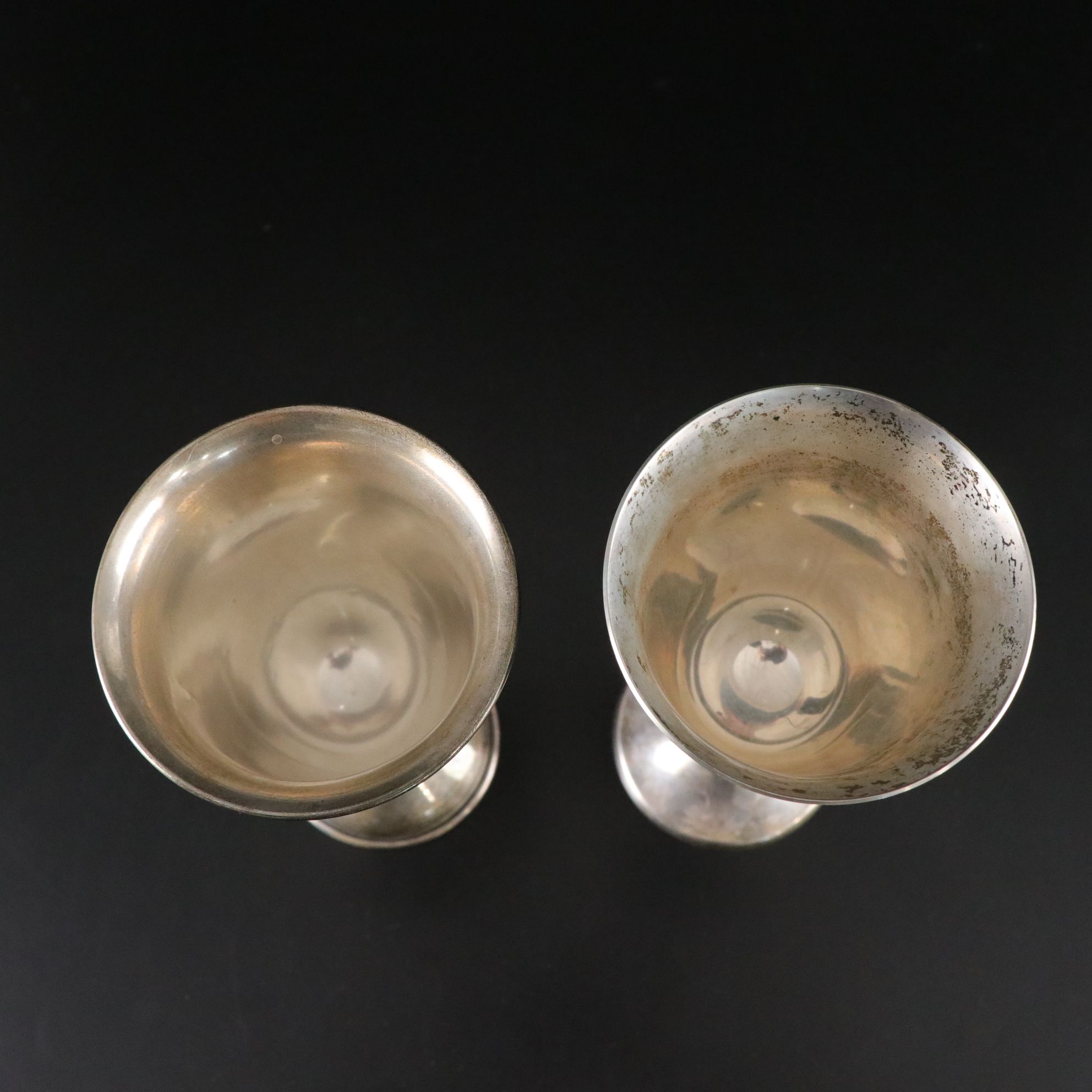 Inscribed Sterling Silver Trophy Goblets, Mid-20th Century