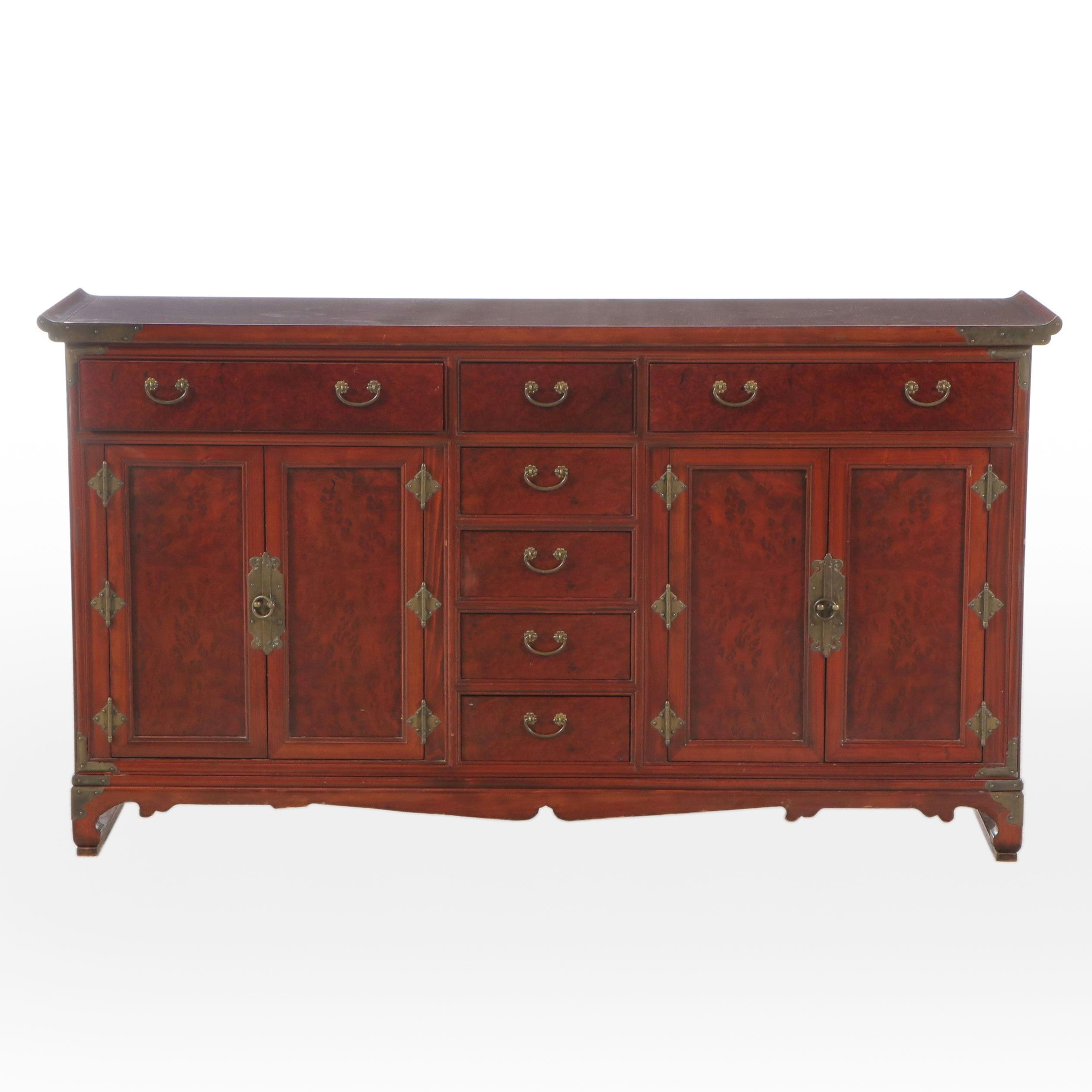 Chinese Burlwood and Elm Buffet, 20th Century
