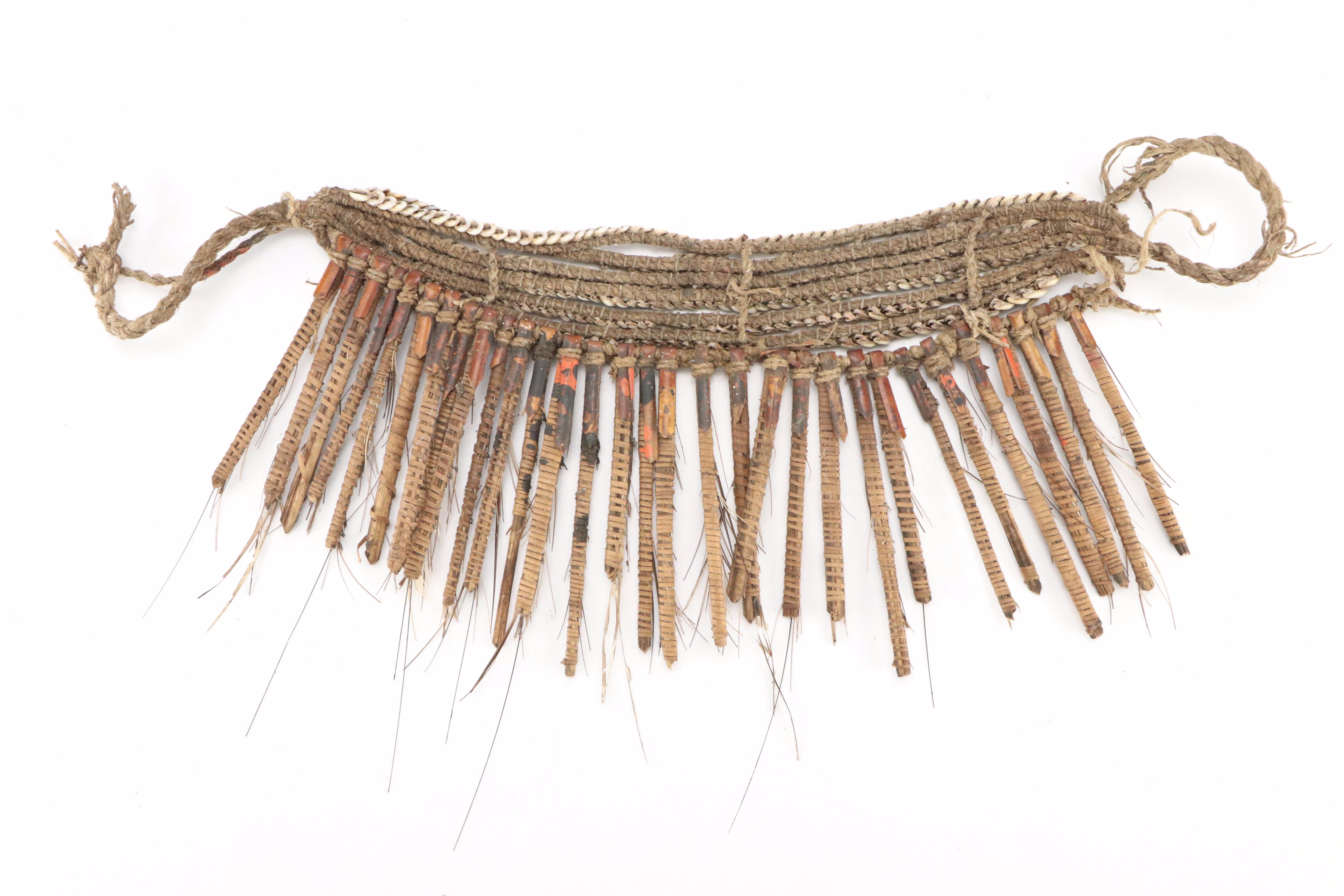 Papua New Guinea Nassa Shell Necklace with Cowrie Shell Reptilian Ornament