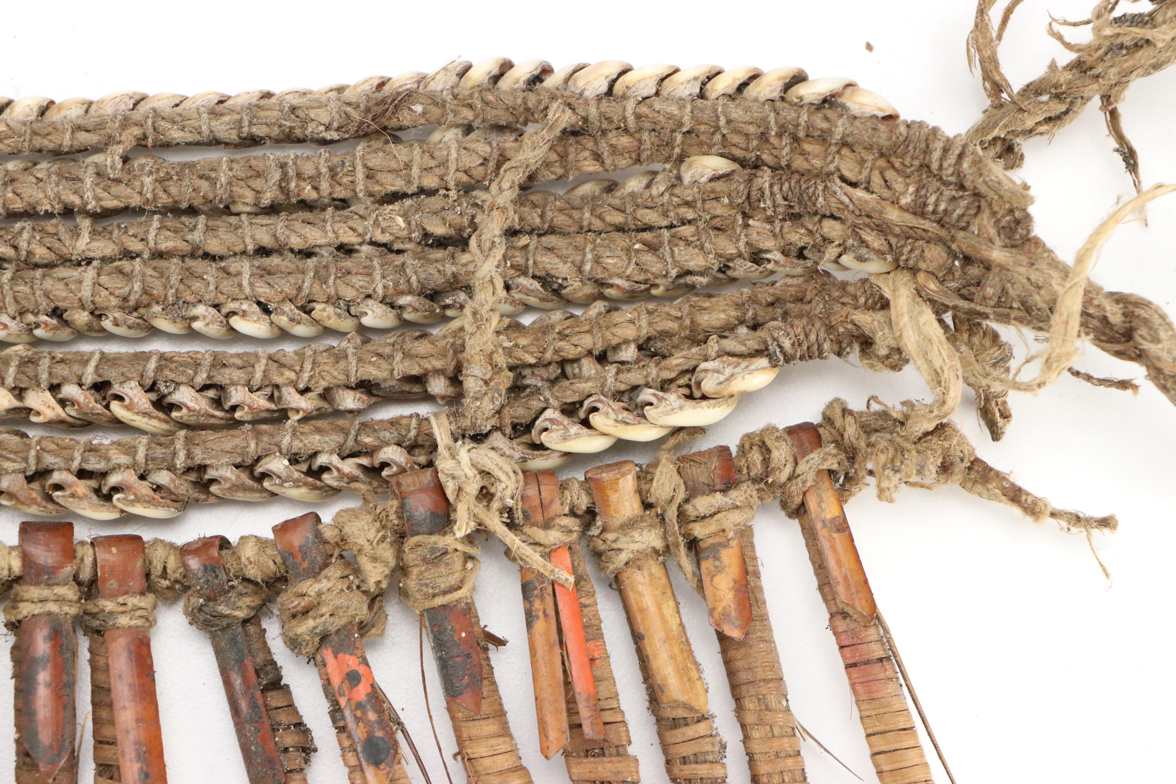 Papua New Guinea Nassa Shell Necklace with Cowrie Shell Reptilian Ornament