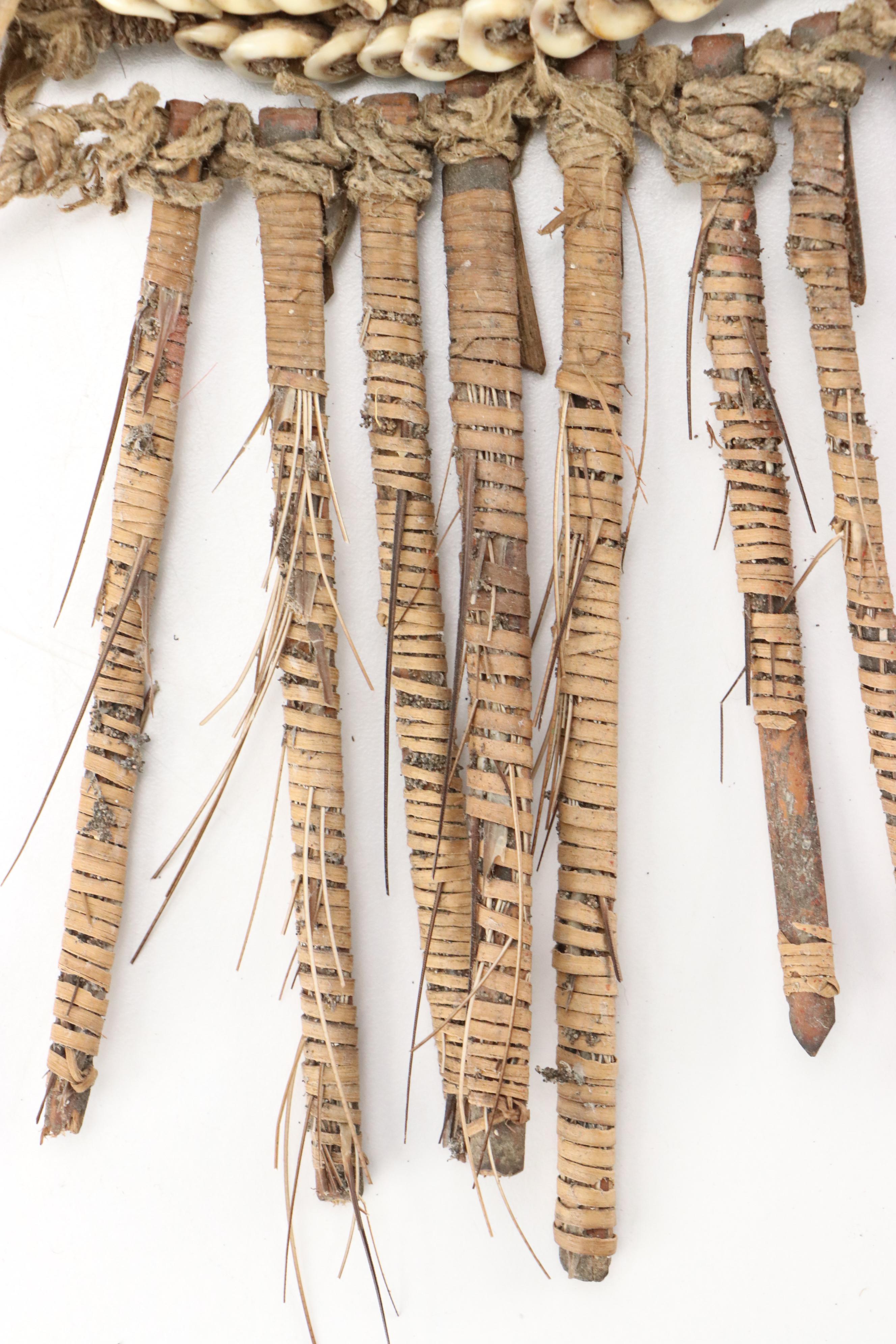 Papua New Guinea Nassa Shell Necklace with Cowrie Shell Reptilian Ornament