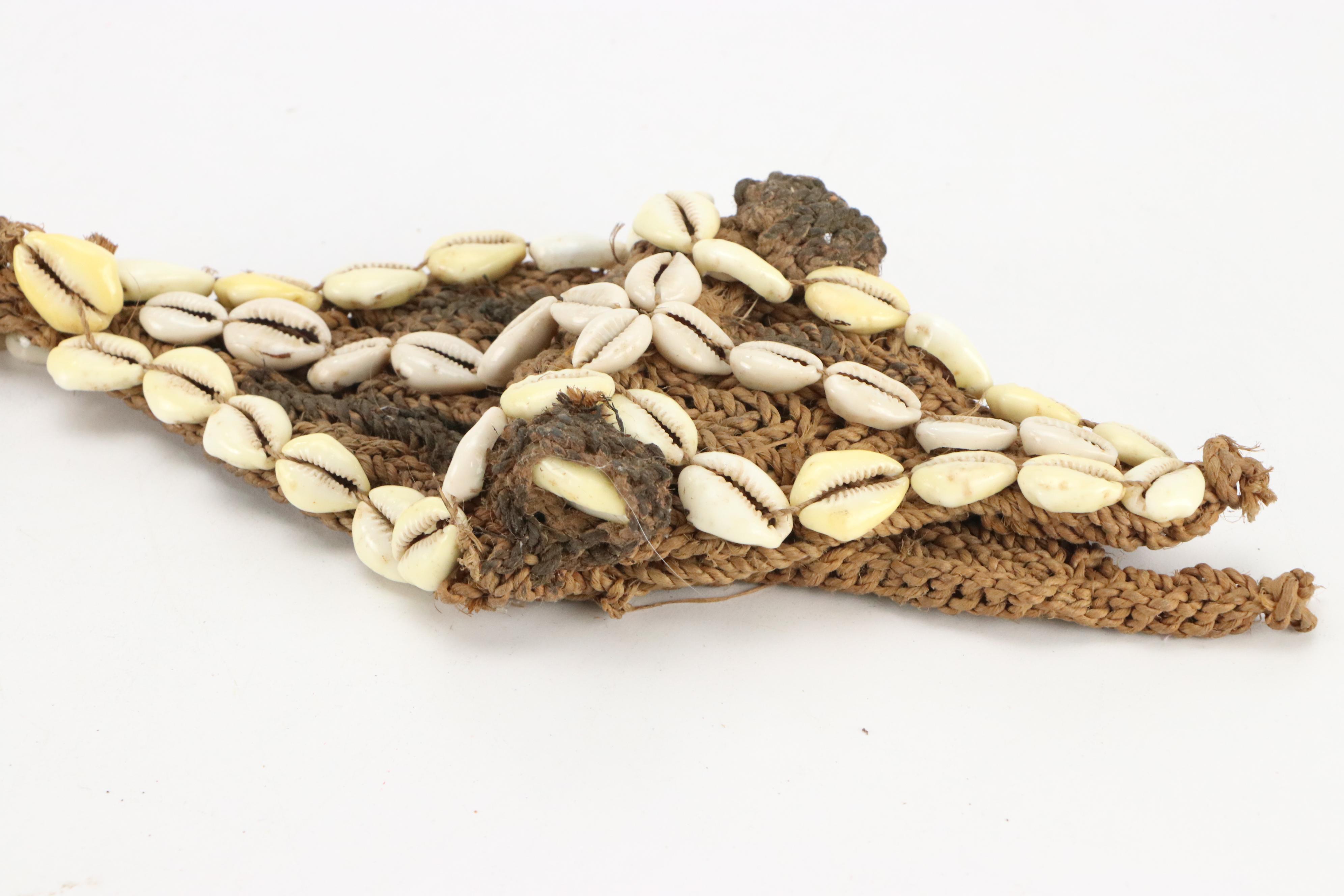 Papua New Guinea Nassa Shell Necklace with Cowrie Shell Reptilian Ornament