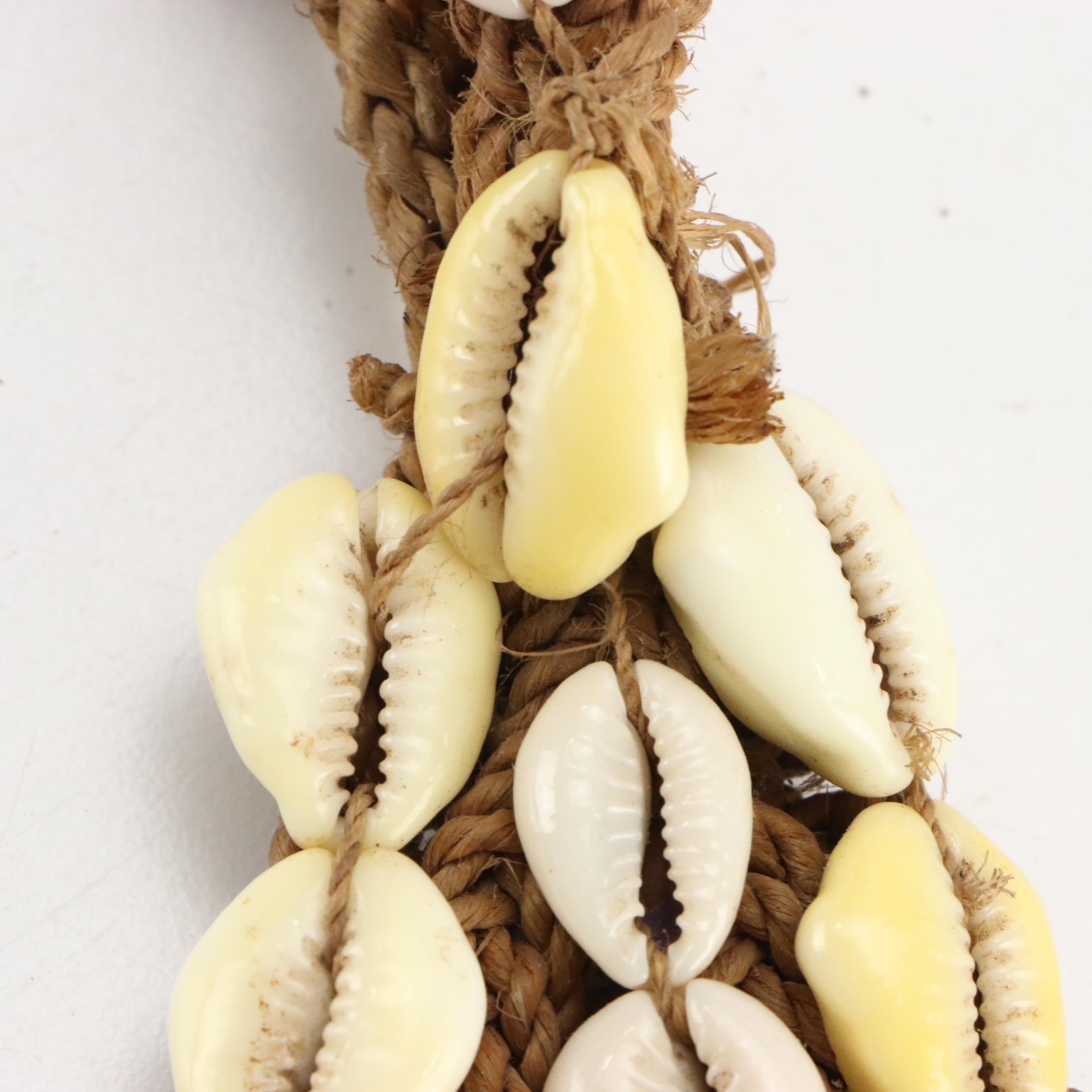 Papua New Guinea Nassa Shell Necklace with Cowrie Shell Reptilian Ornament