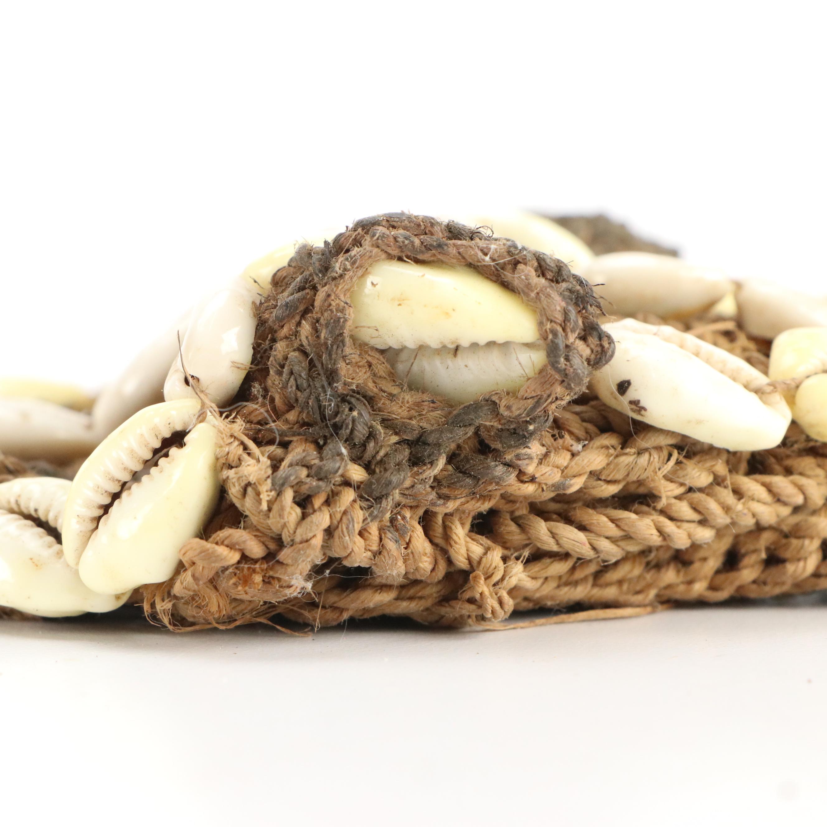 Papua New Guinea Nassa Shell Necklace with Cowrie Shell Reptilian Ornament