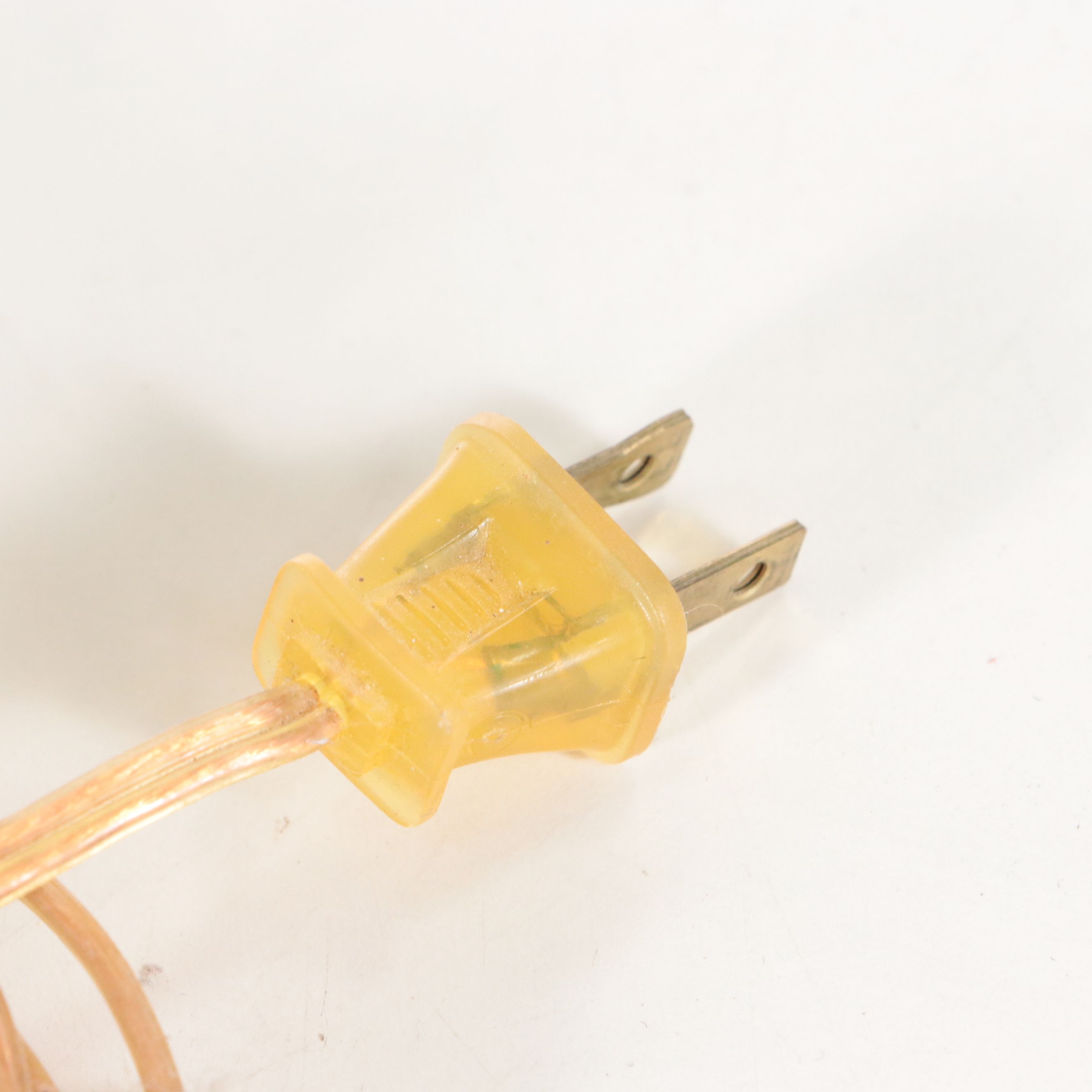 Bulbous Seed Glass and Brass Table Lamp with Cotton Empire Shade