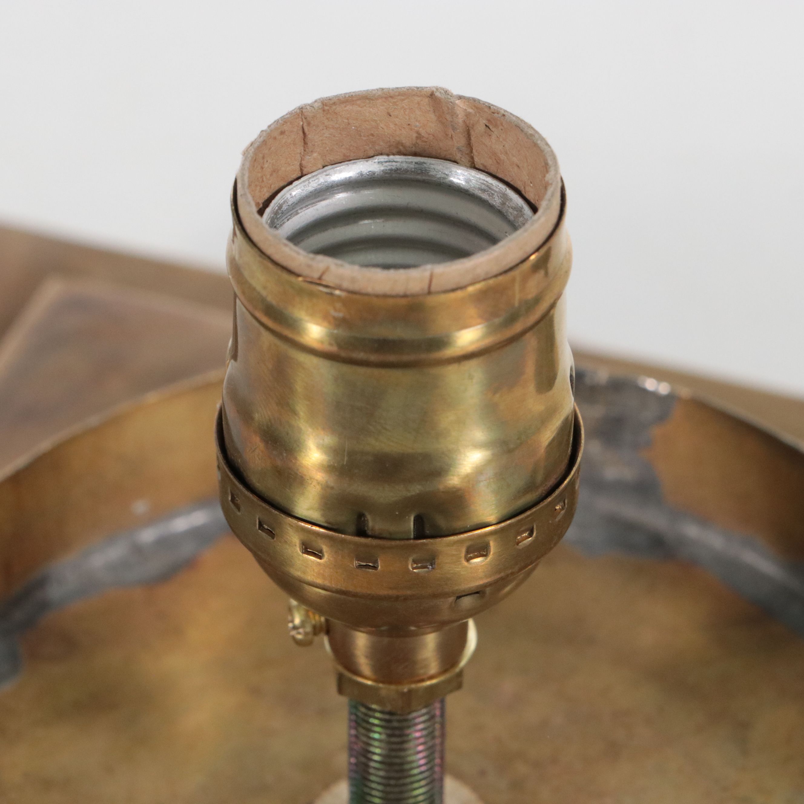 Moroccan Pierced Brass Candlestick Fanoos Lamp