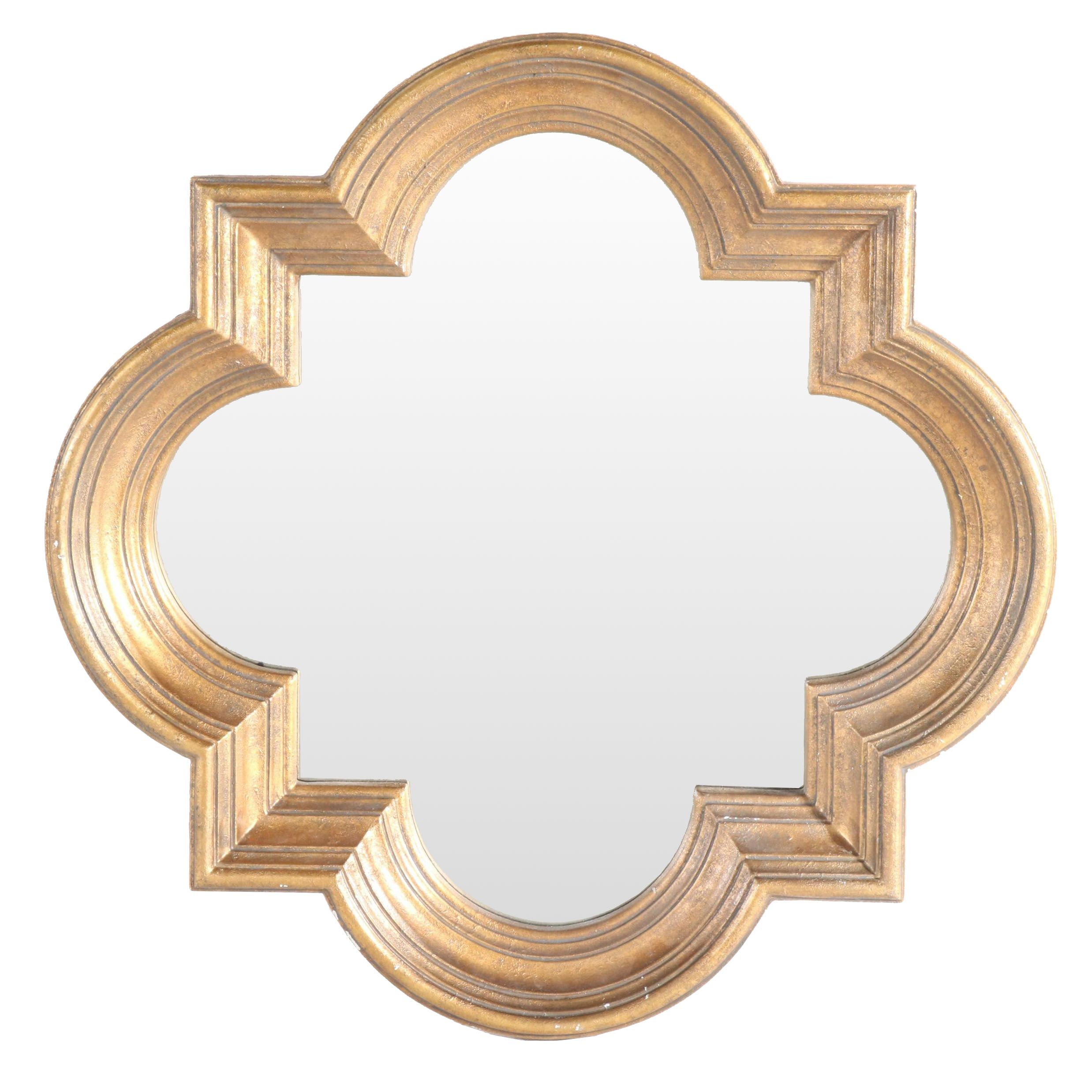 Italian Style Gilt Quatrefoil  Wall Mirror