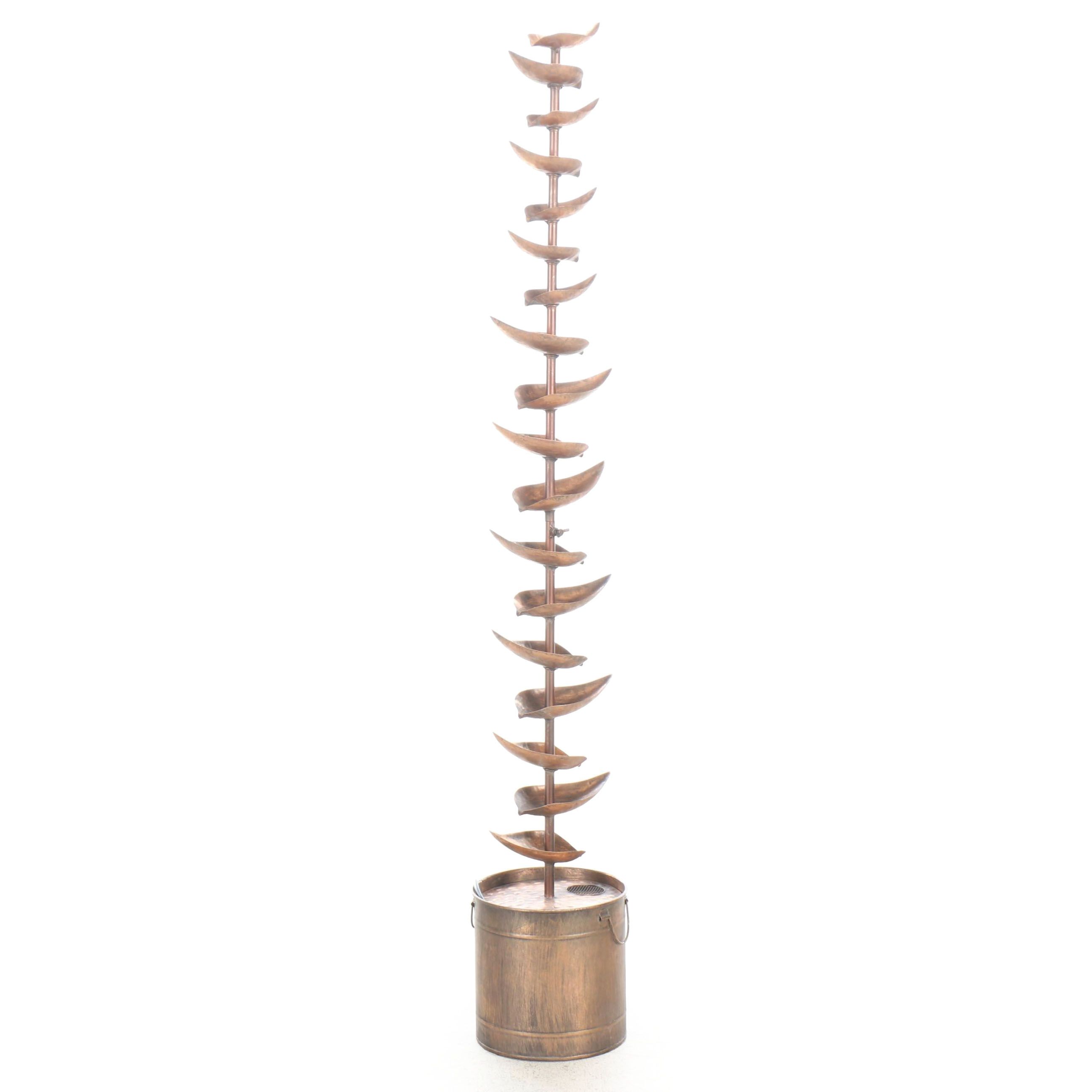 Melrose International Bronzed Metal Leaf Outdoor Fountain