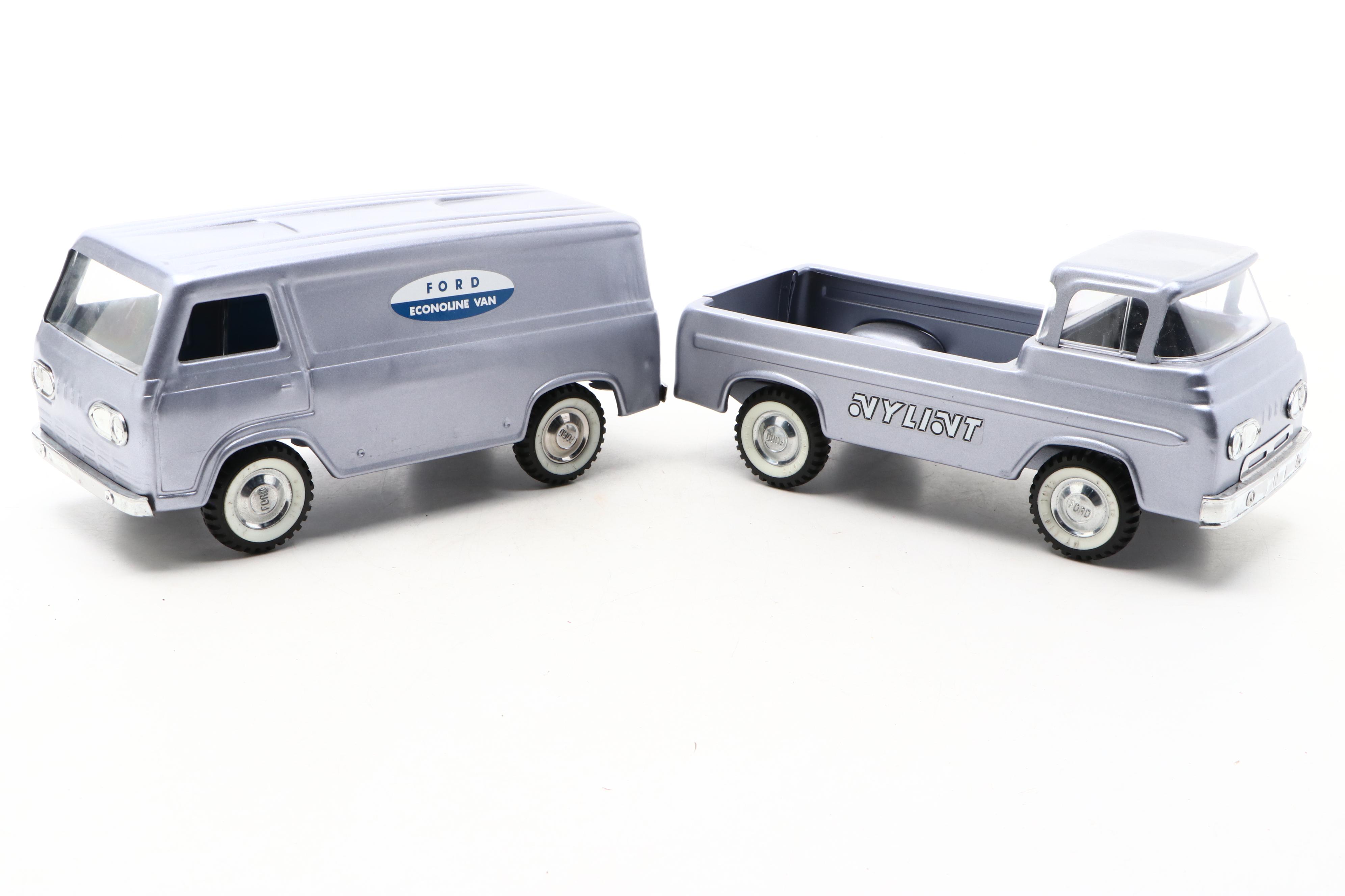 Nylint Pressed Steel Ford Econoline Van and Pickup Truck, Mid-20th Century