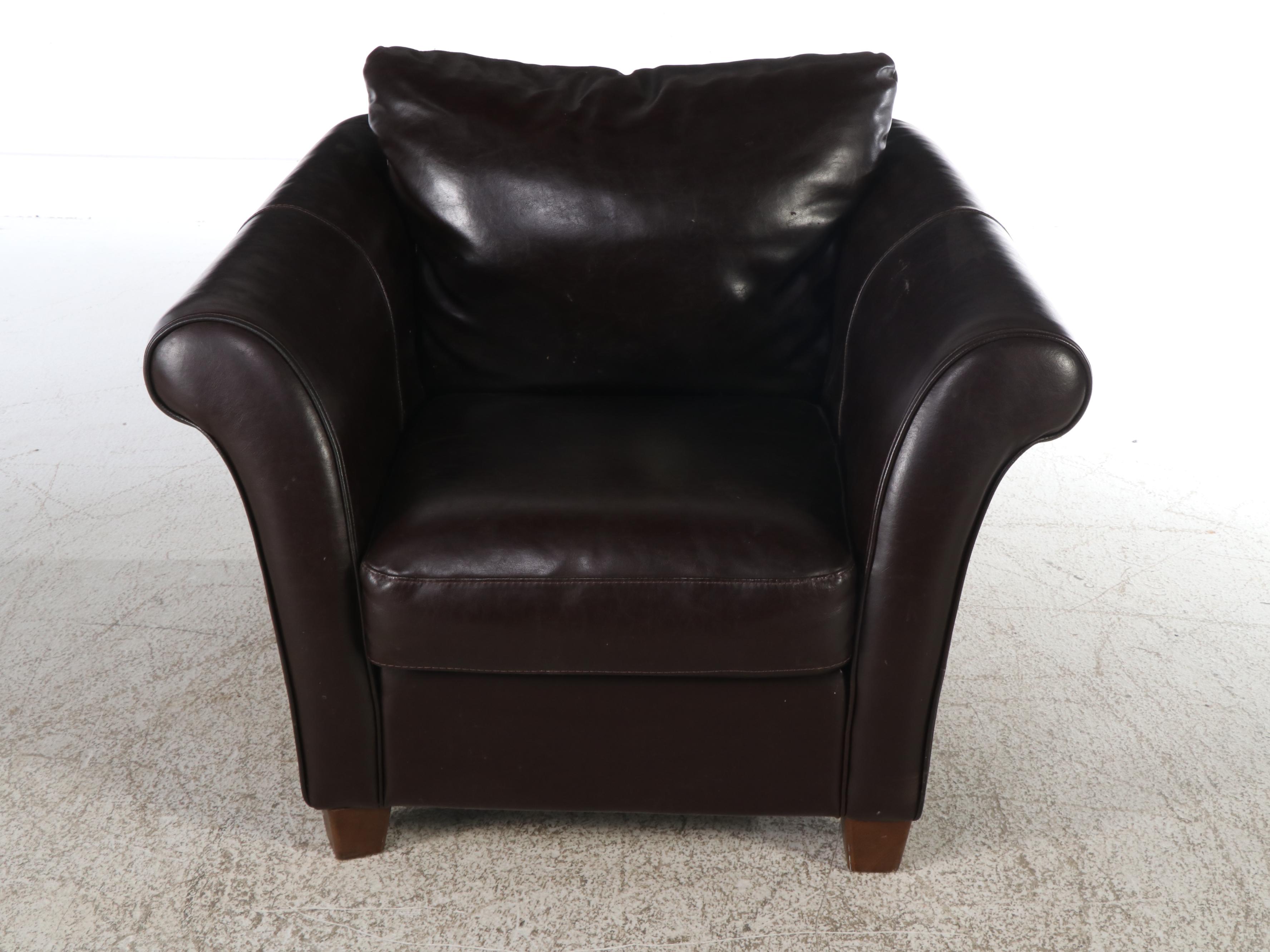 Italsofa Leather Upholstered Armchair, 21st Century