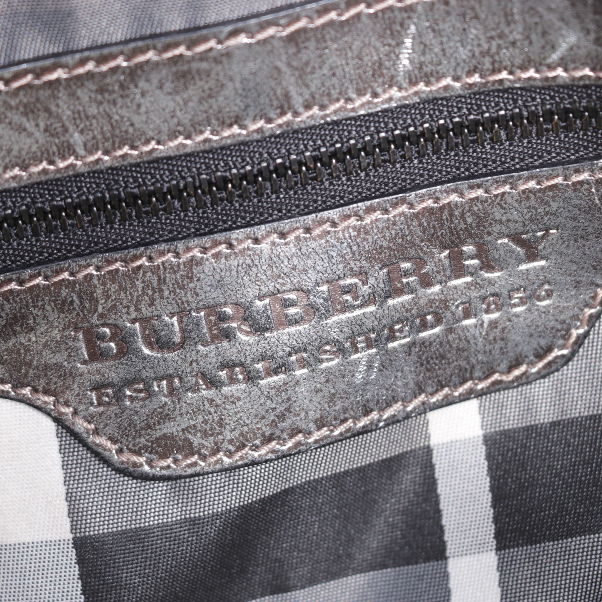 Burberry Warrior Embellished Metallic Leather Satchel