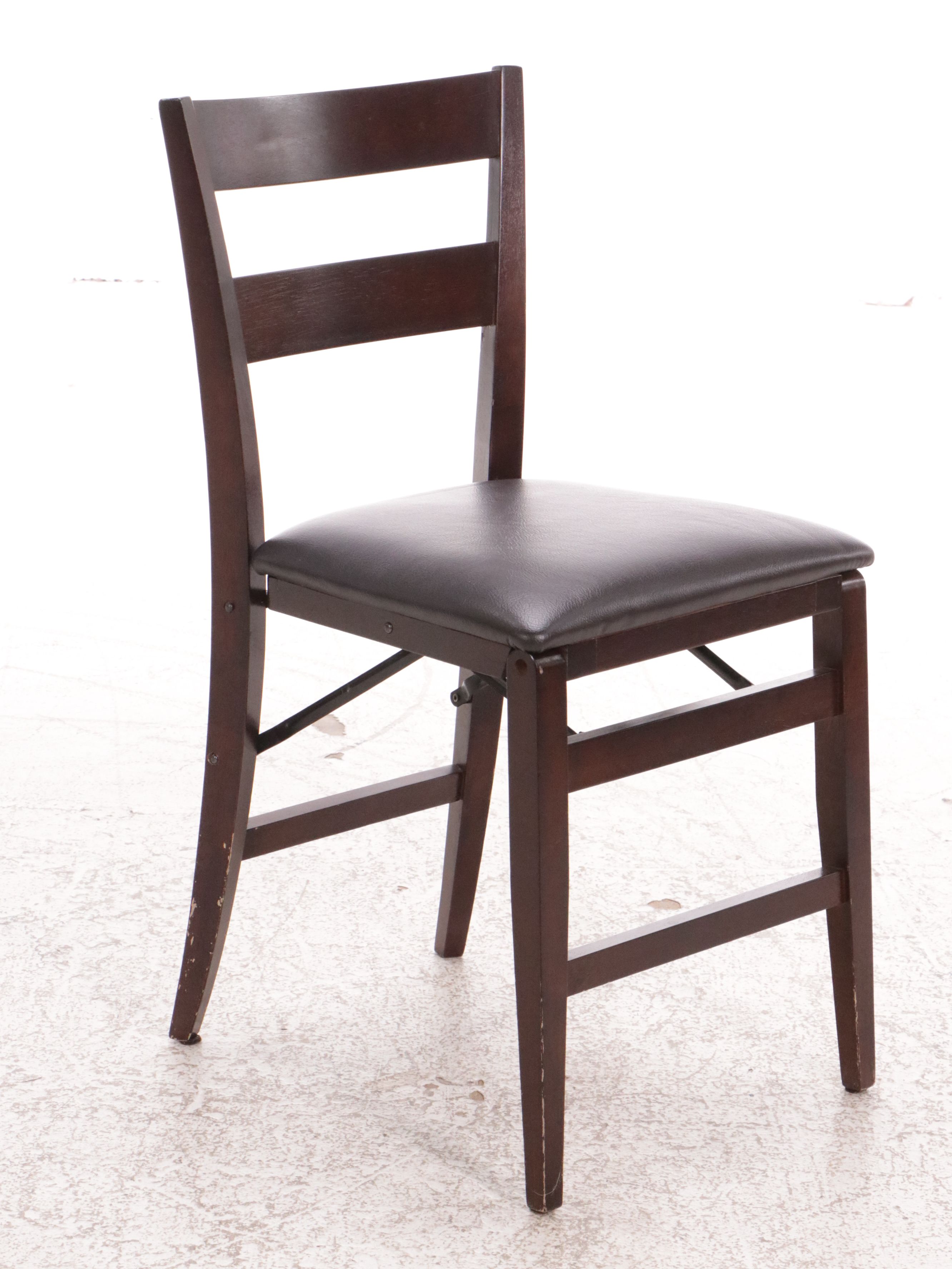 Linon Home Decor Folding Wood Chairs with Faux Leather Seats, Set of Fifteen