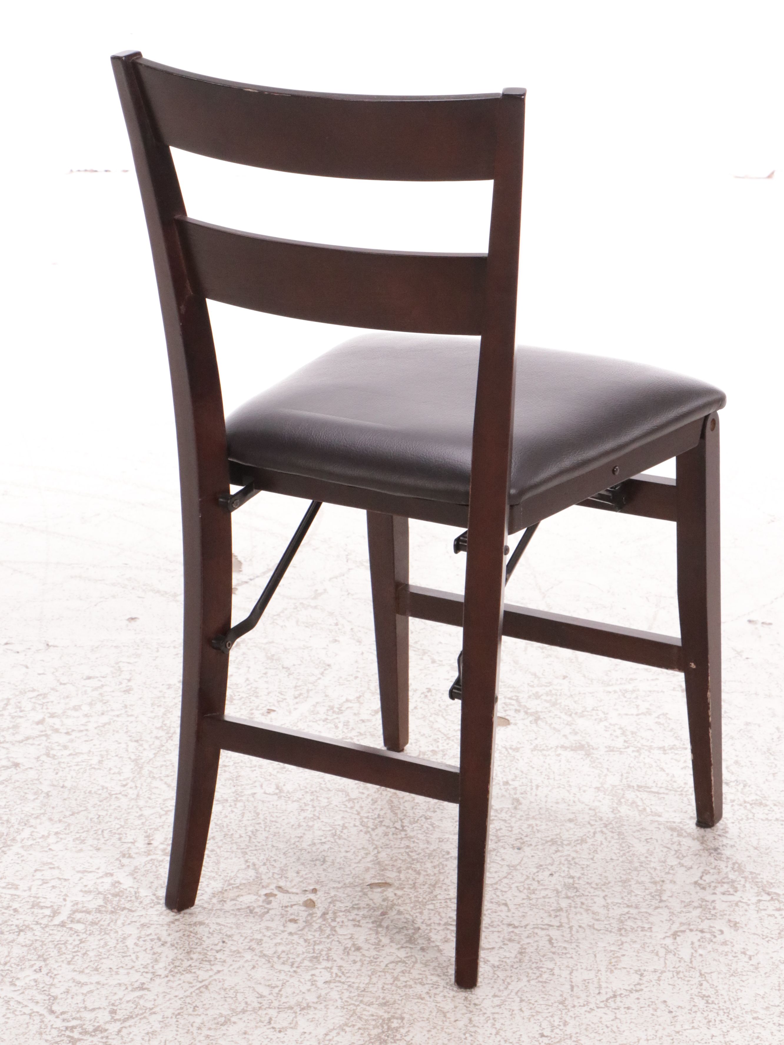 Linon Home Decor Folding Wood Chairs with Faux Leather Seats, Set of Fifteen