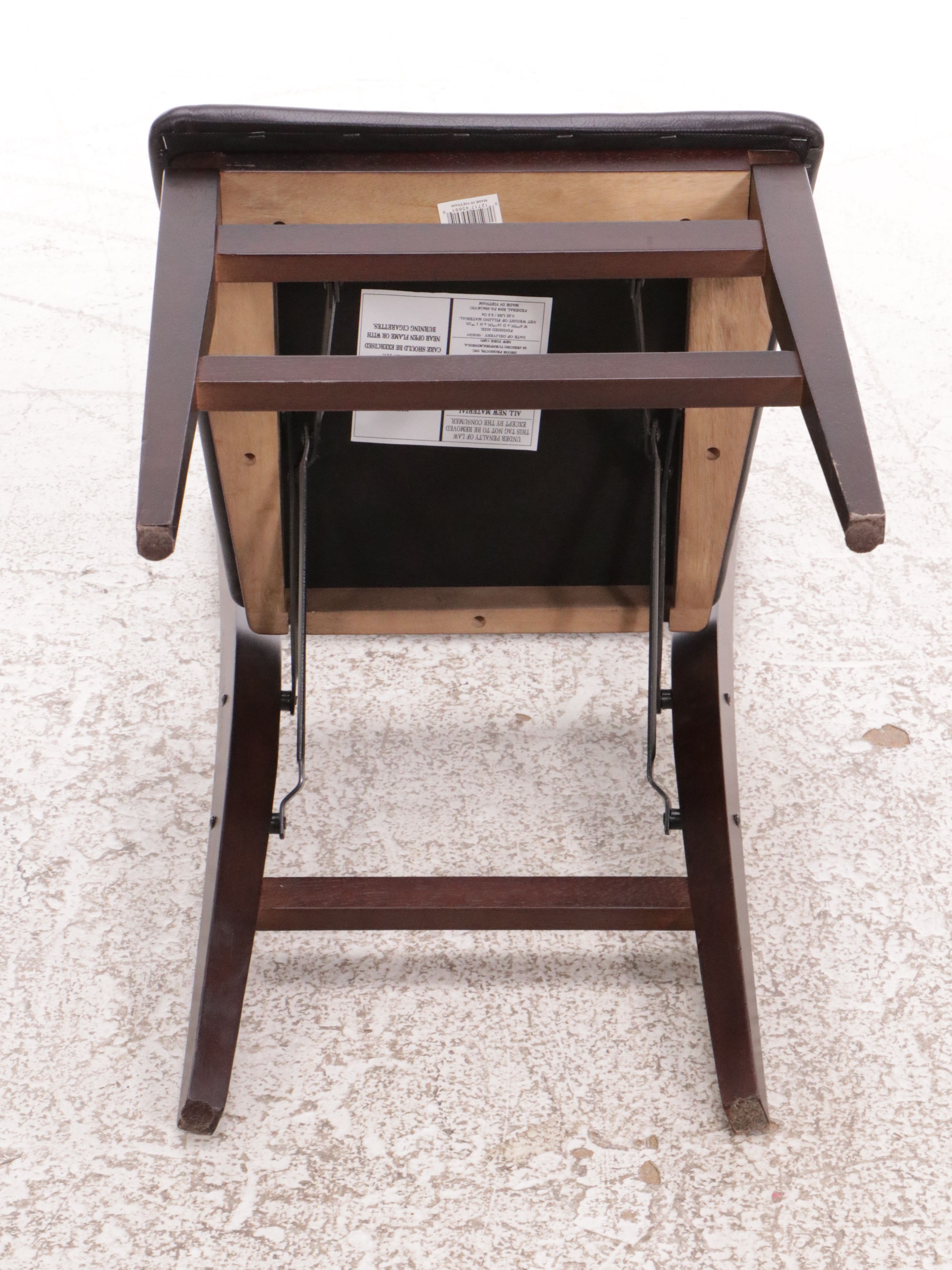 Linon Home Decor Folding Wood Chairs with Faux Leather Seats, Set of Fifteen