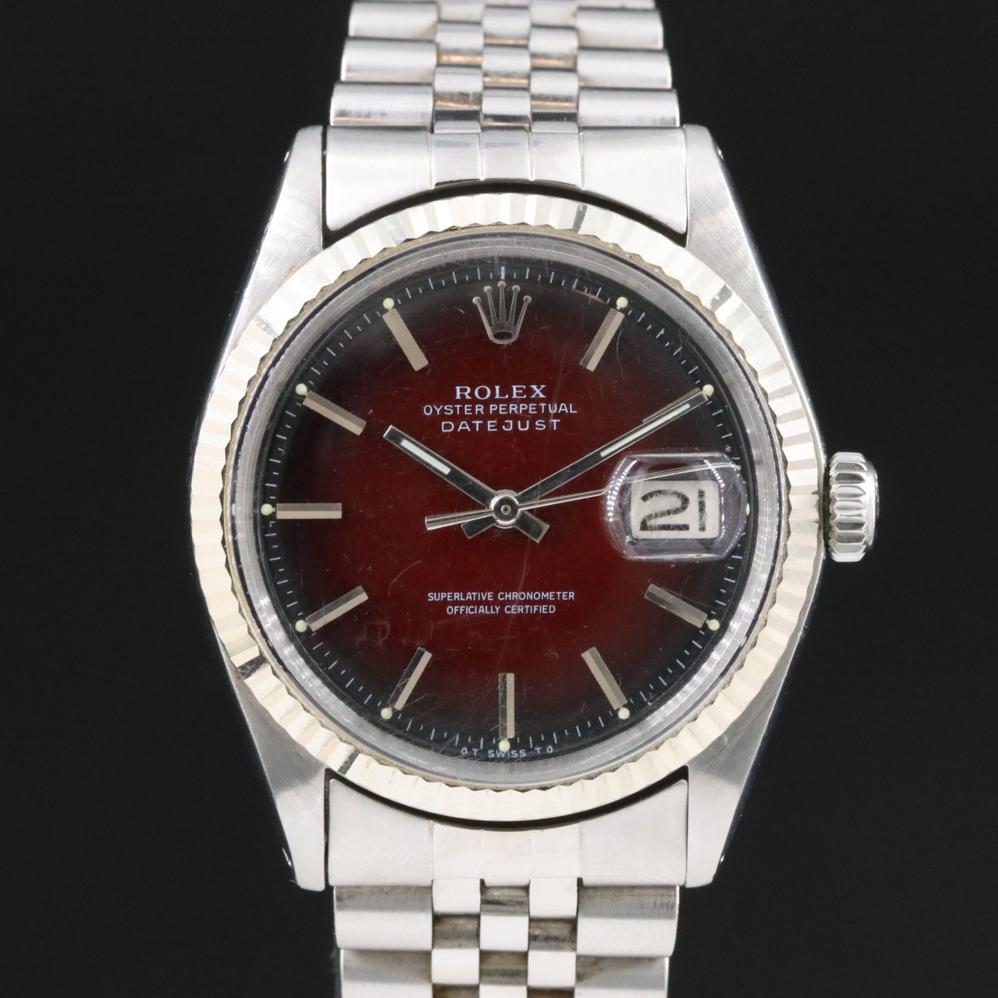 1971 Rolex Sigma Dial Stainless Steel Datejust 1601 Watch