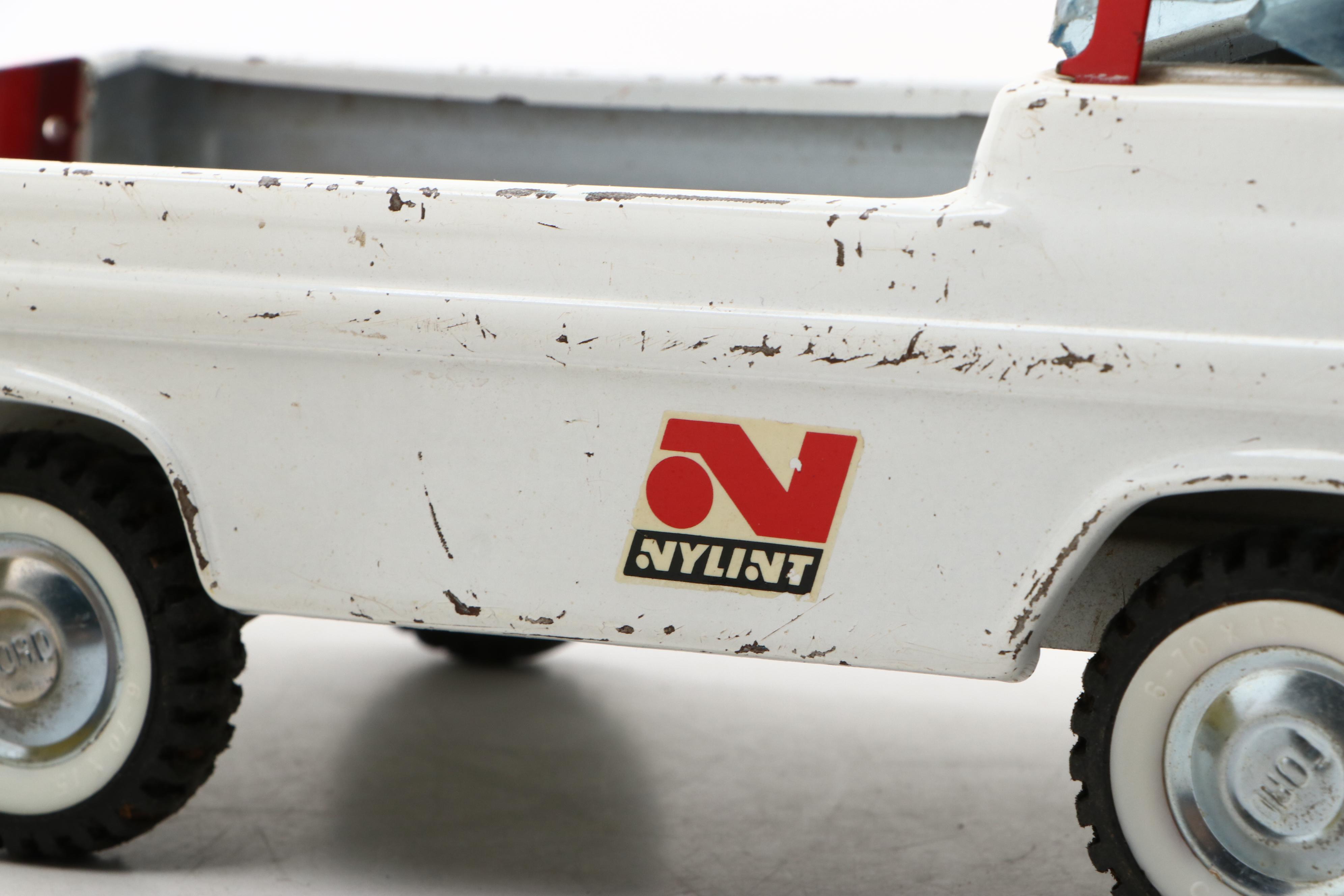 Nylint Pressed Steel Ford Econoline Truck with Structo School Bus