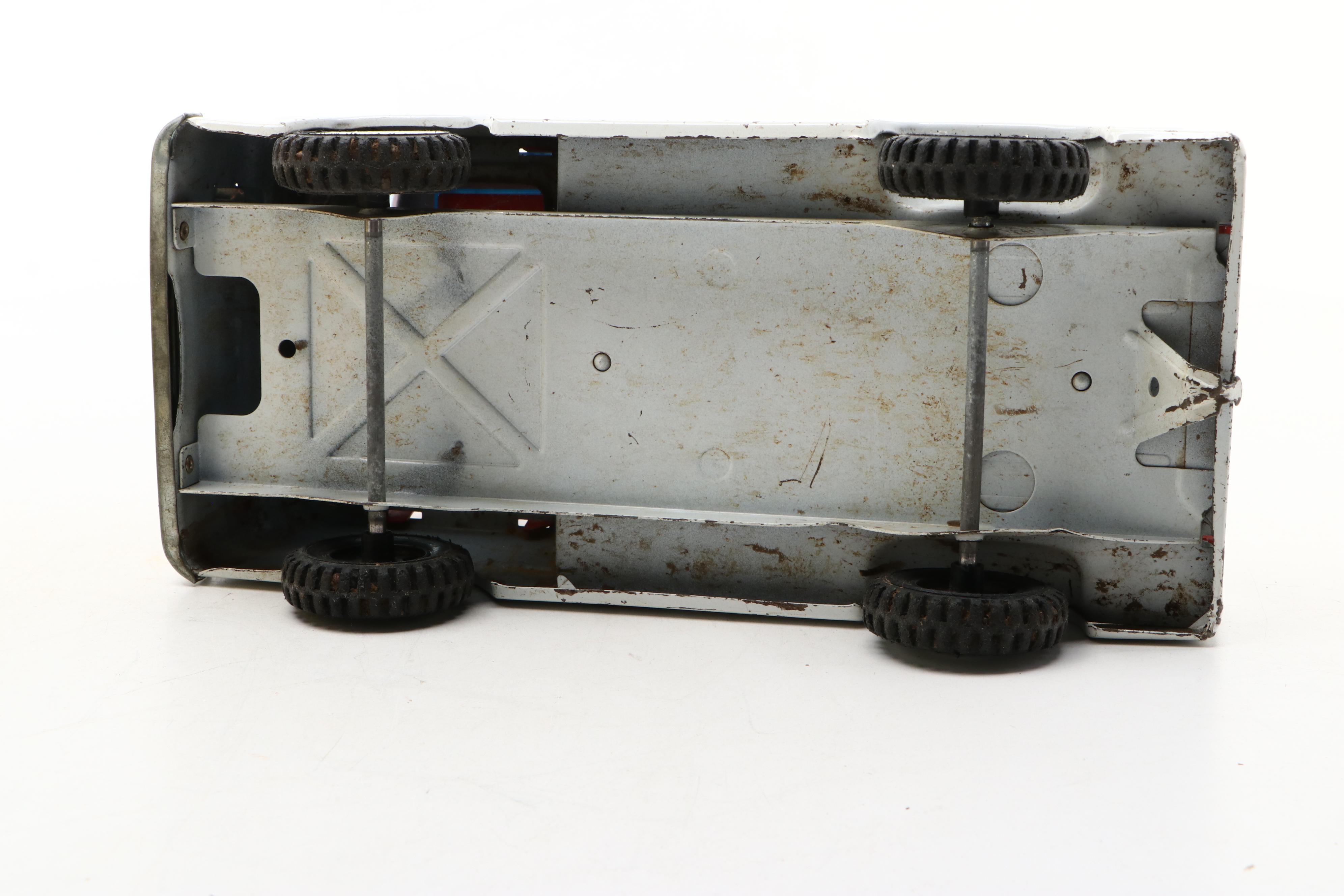 Nylint Pressed Steel Ford Econoline Truck with Structo School Bus