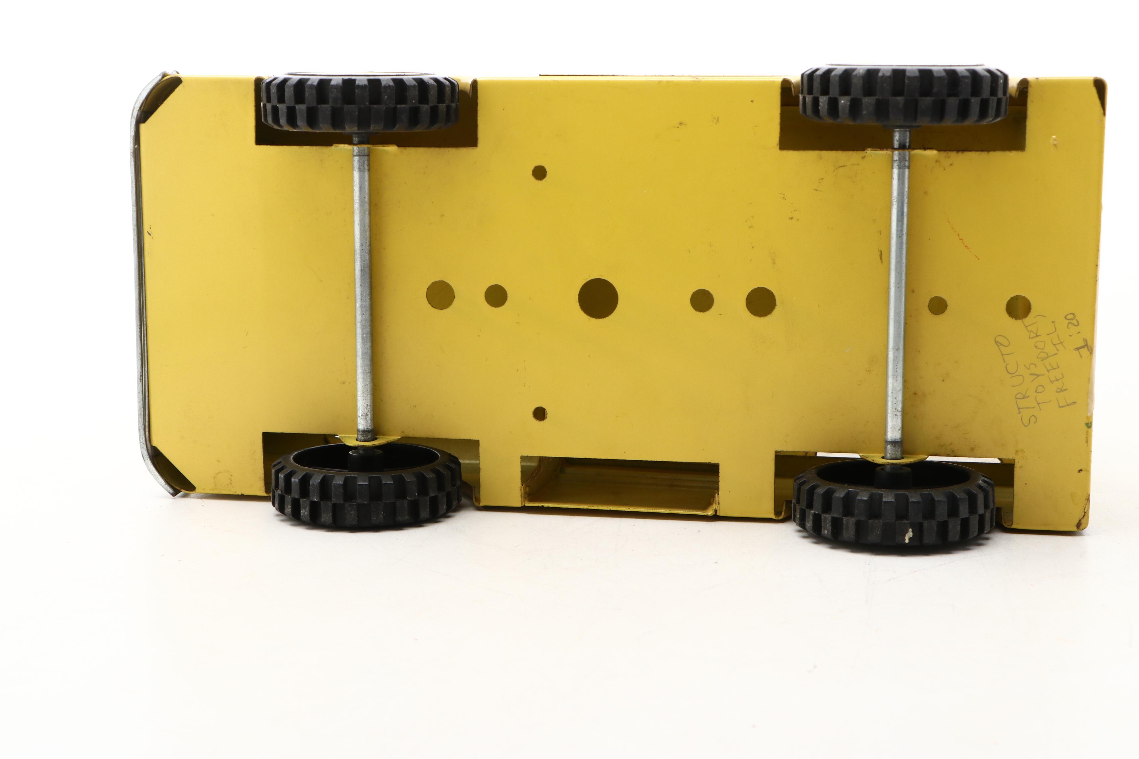 Nylint Pressed Steel Ford Econoline Truck with Structo School Bus