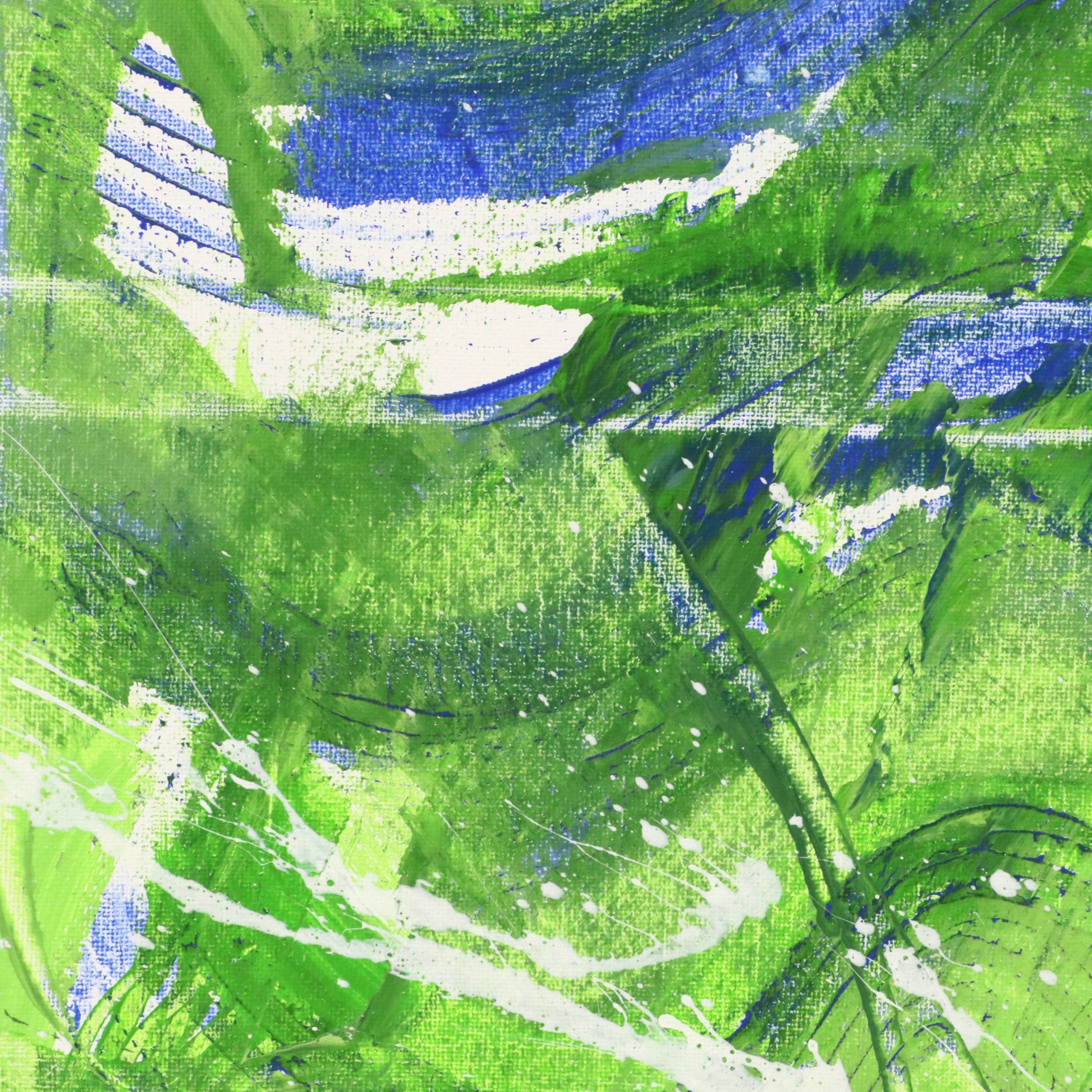 J. Popolin Abstract Acrylic Painting "Aerial," 21st Century