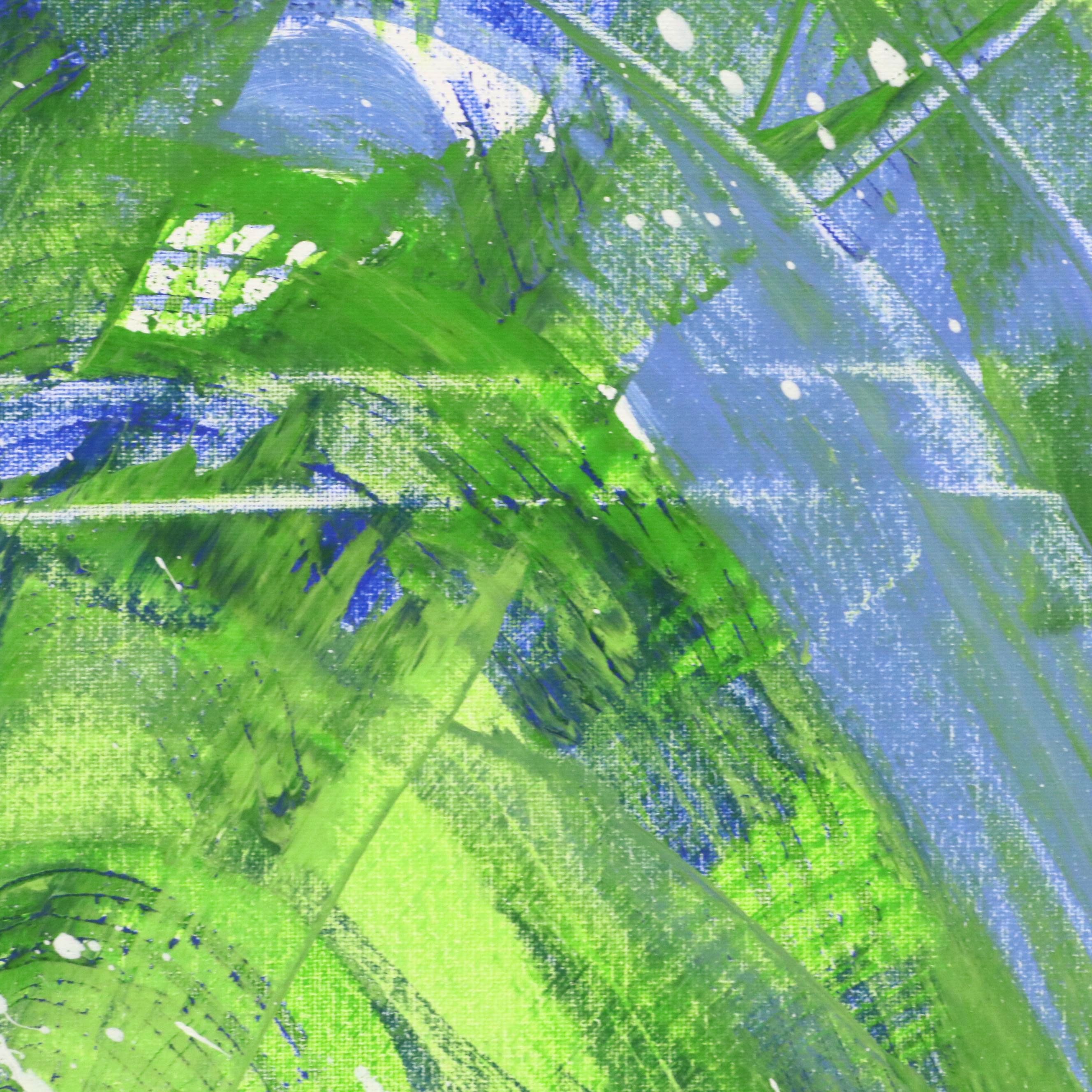 J. Popolin Abstract Acrylic Painting "Aerial," 21st Century