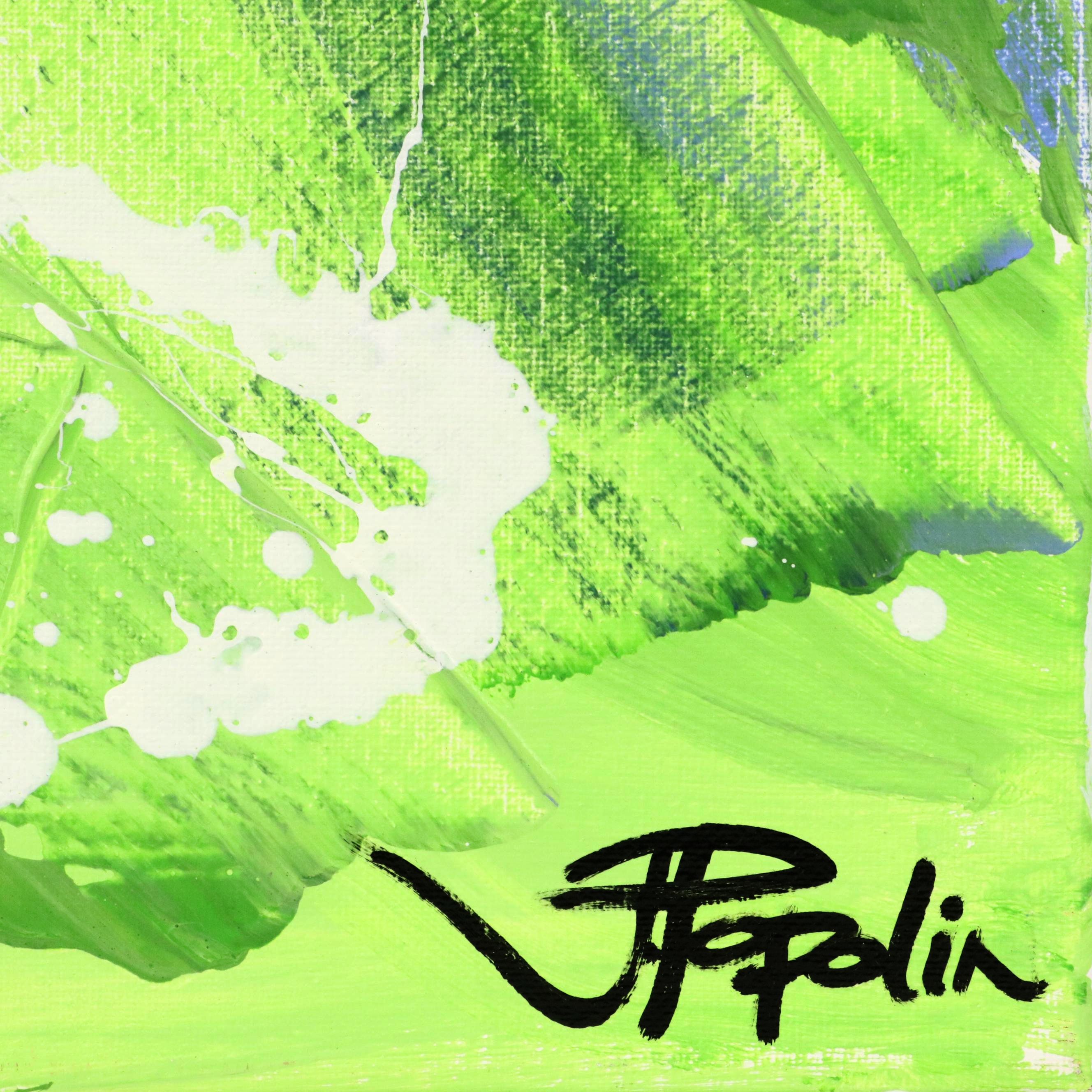 J. Popolin Abstract Acrylic Painting "Aerial," 21st Century