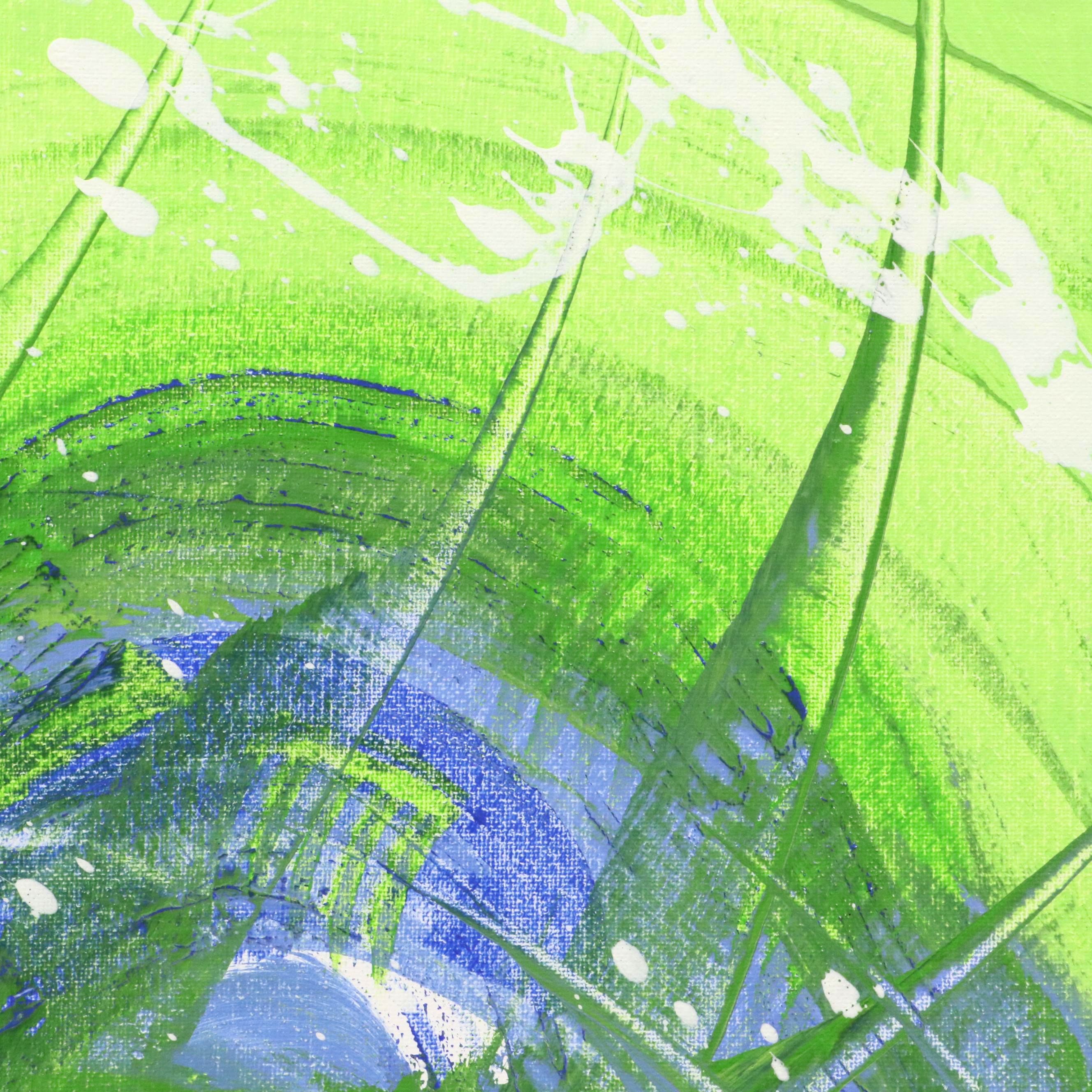 J. Popolin Abstract Acrylic Painting "Aerial," 21st Century