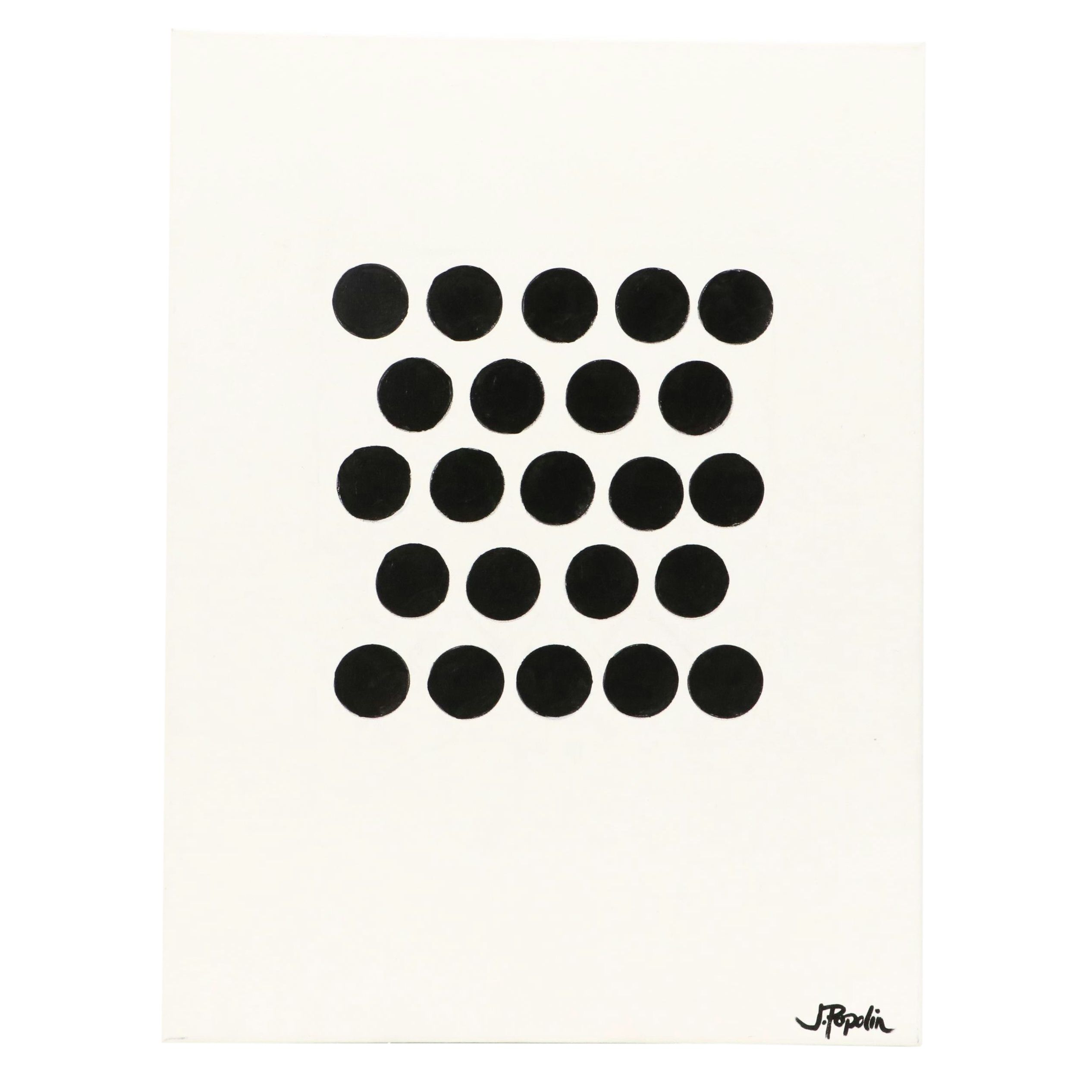 J. Popolin Acrylic Painting "Domino," 21st Century