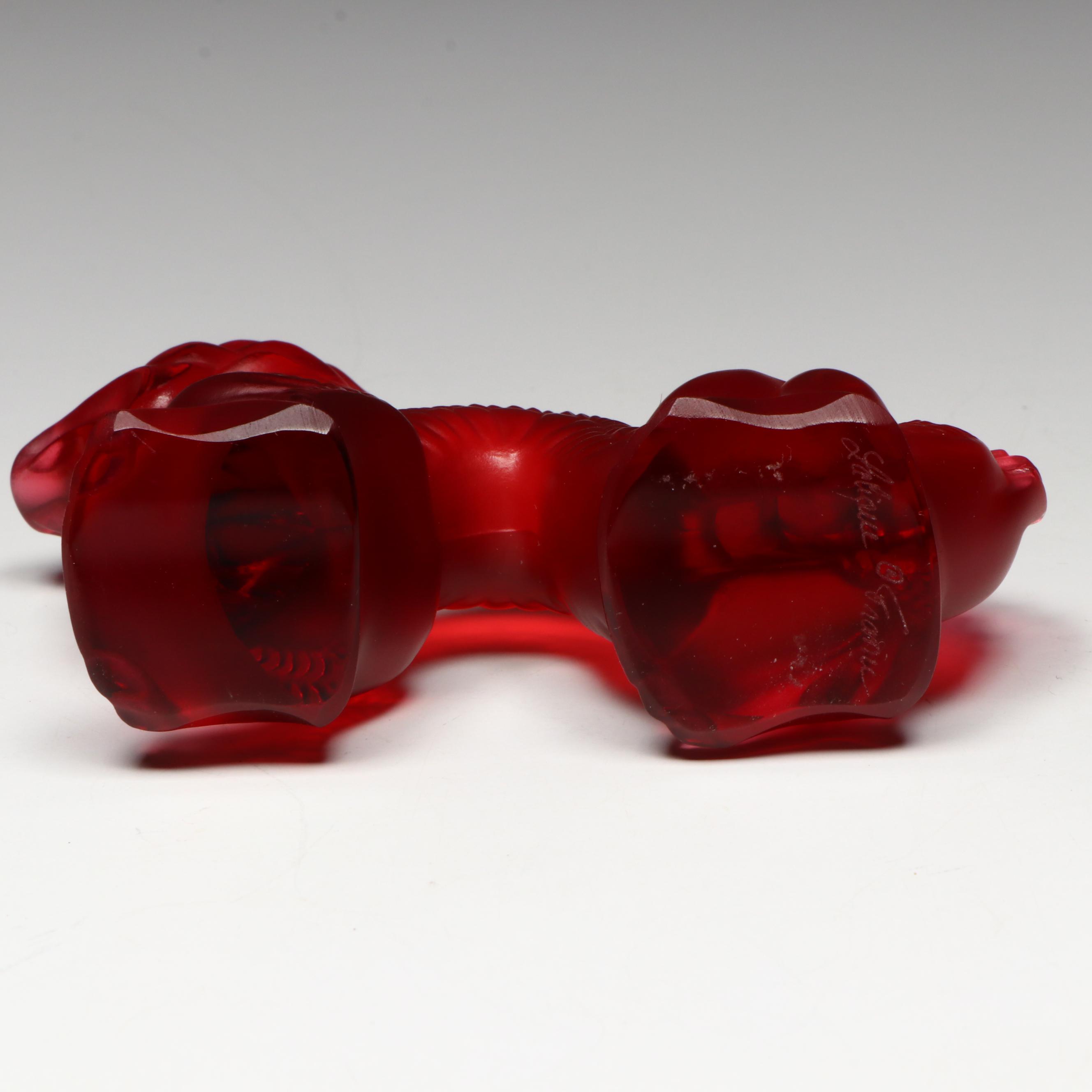 Lalique "Dragon" Red Crystal Figurine