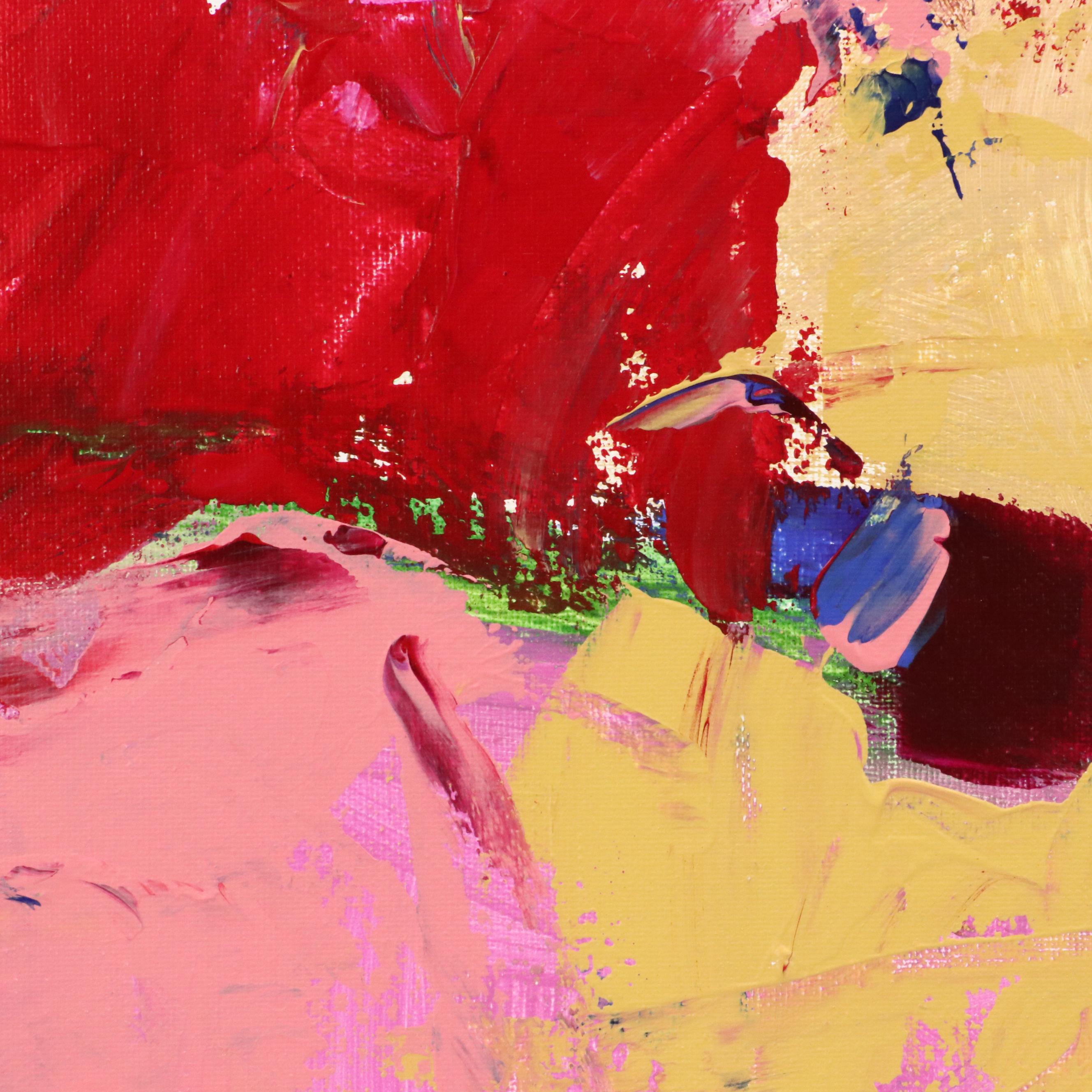 Robbie Kemper Abstract Acrylic Painting "Ochre Cliff," 21st Century