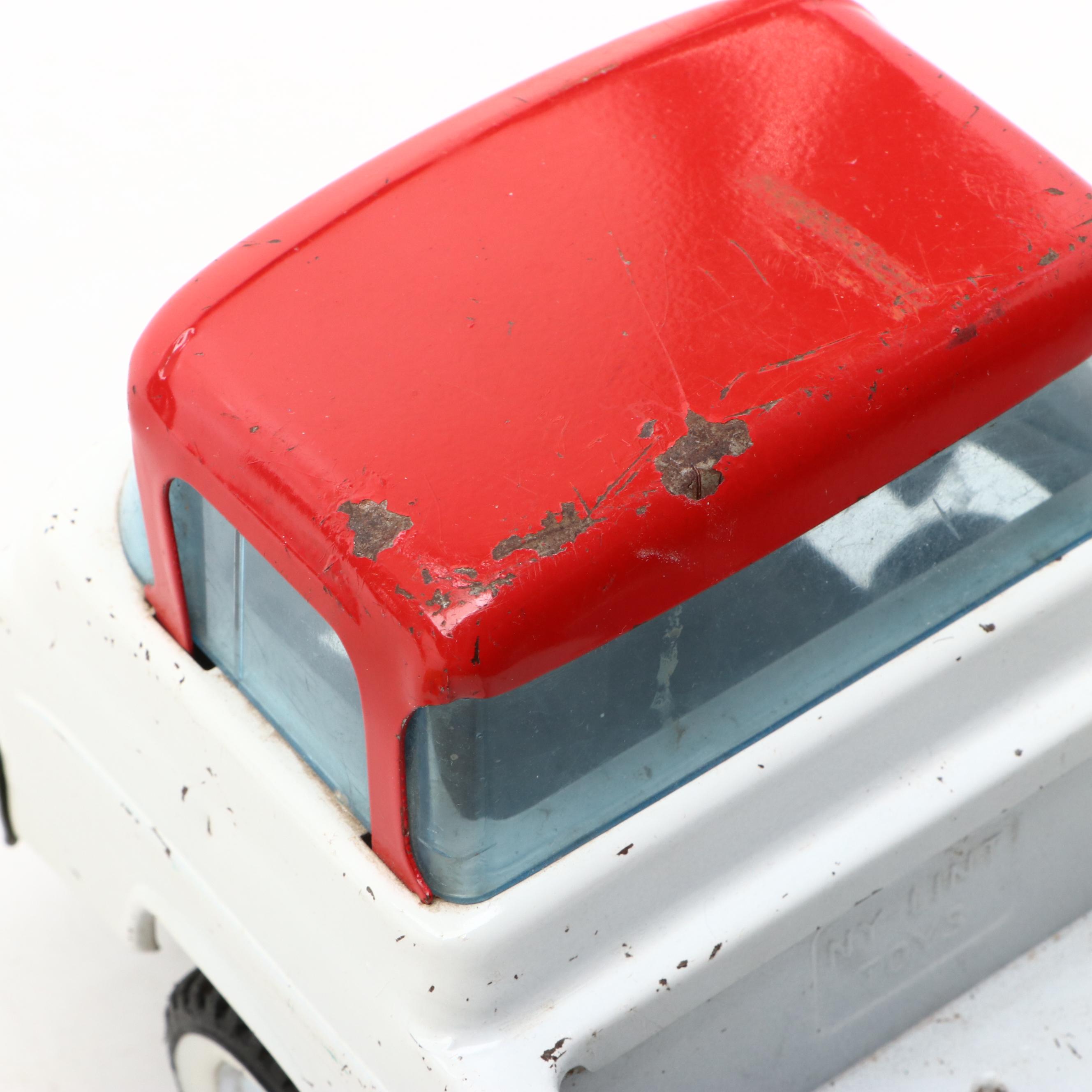 Nylint Pressed Steel Ford Econoline Truck with Structo School Bus