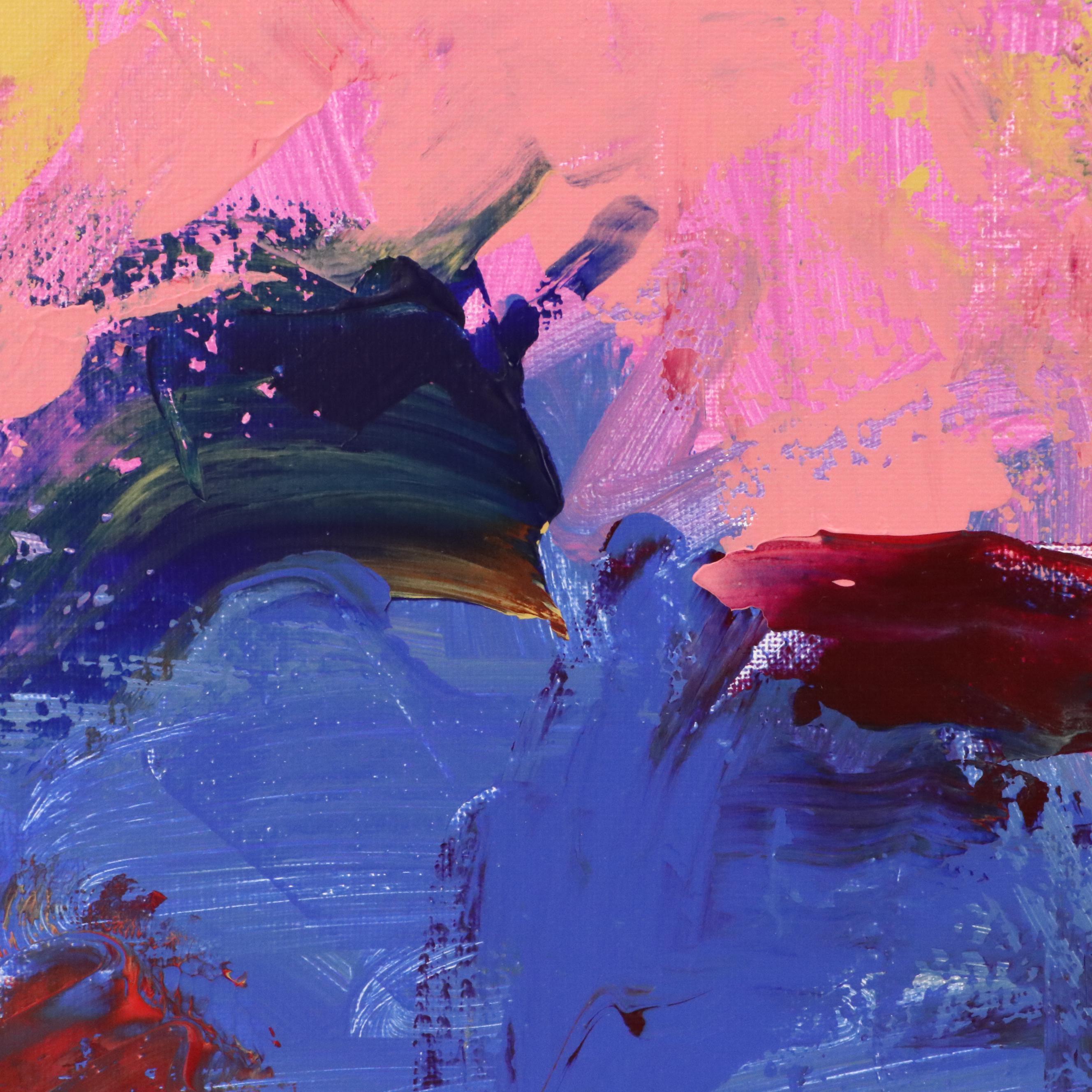 Robbie Kemper Abstract Acrylic Painting "Ochre Cliff," 21st Century