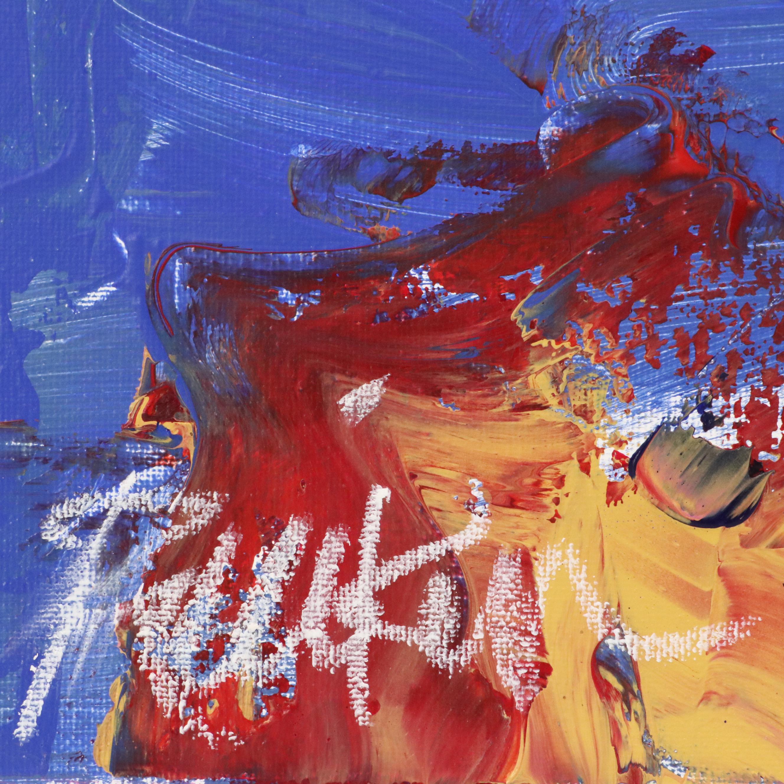 Robbie Kemper Abstract Acrylic Painting "Ochre Cliff," 21st Century