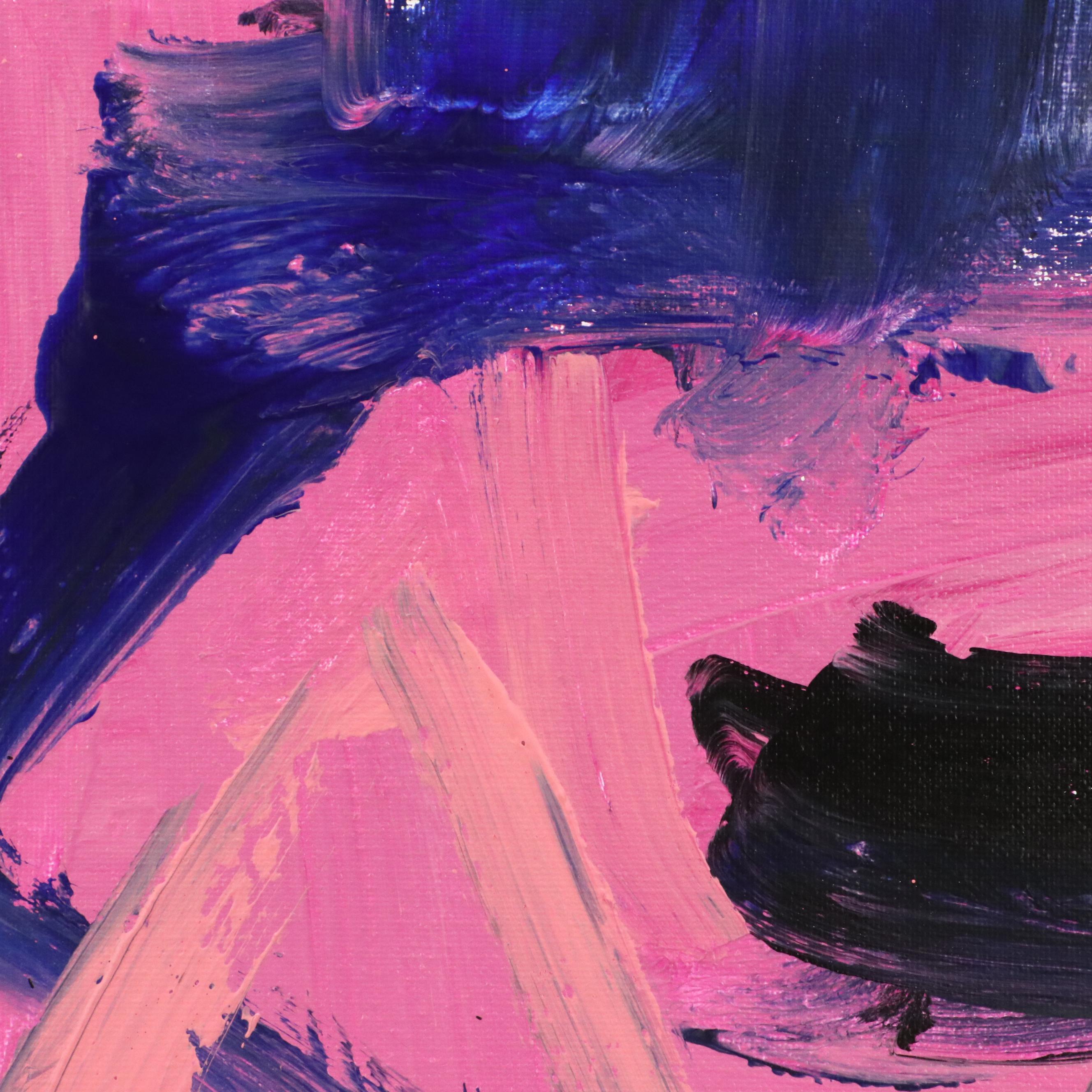 Robbie Kemper "Pink Mountains" Abstract Acrylic Painting, 21st Century