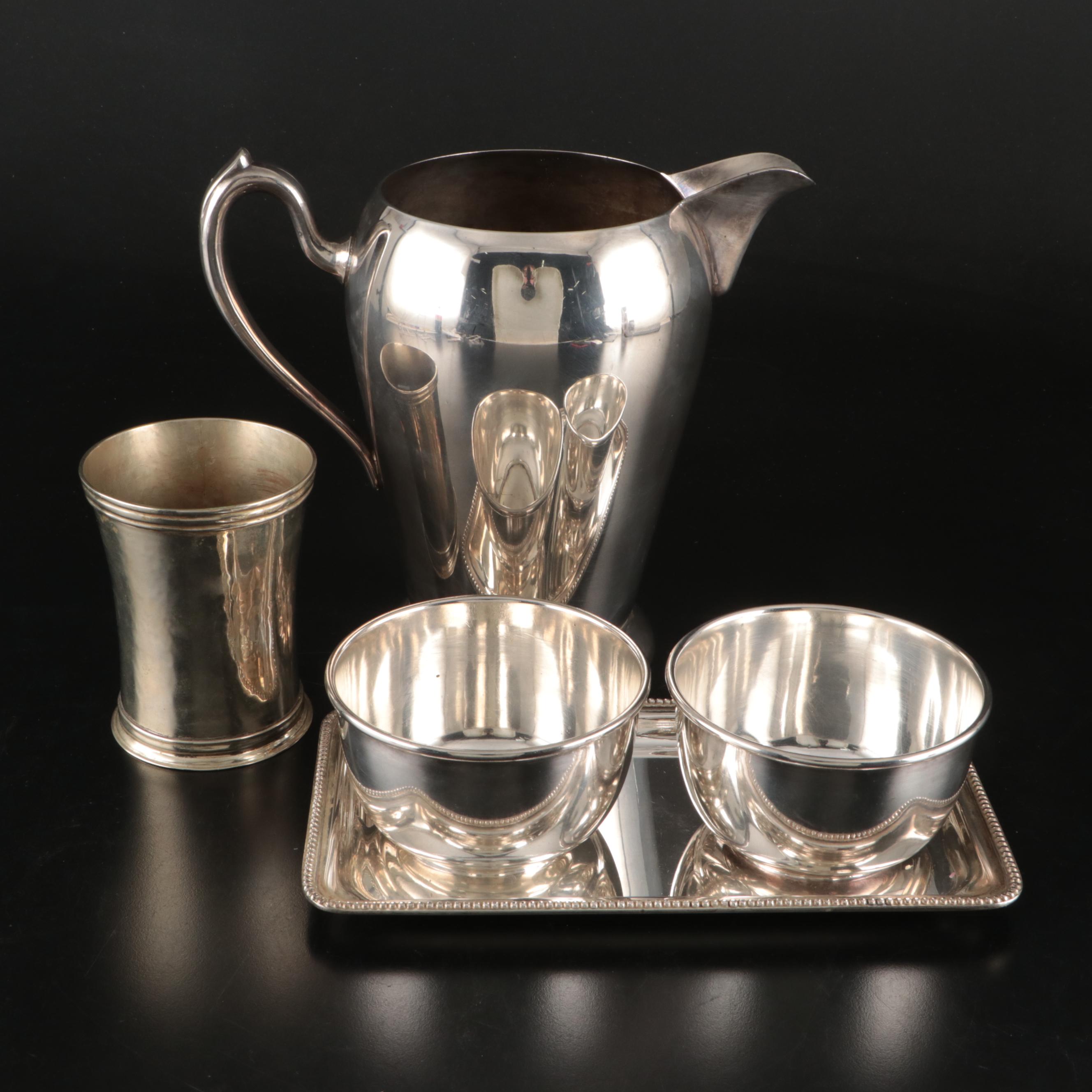 Gorham Silver Plate Tray, Academy Silver Plate Pitcher, and More Serveware