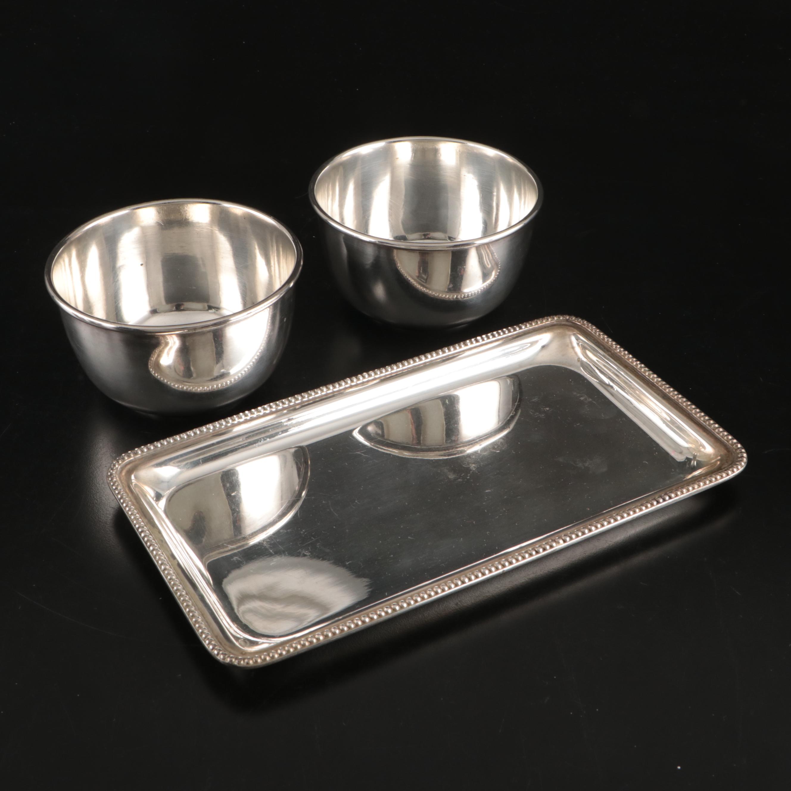 Gorham Silver Plate Tray, Academy Silver Plate Pitcher, and More Serveware