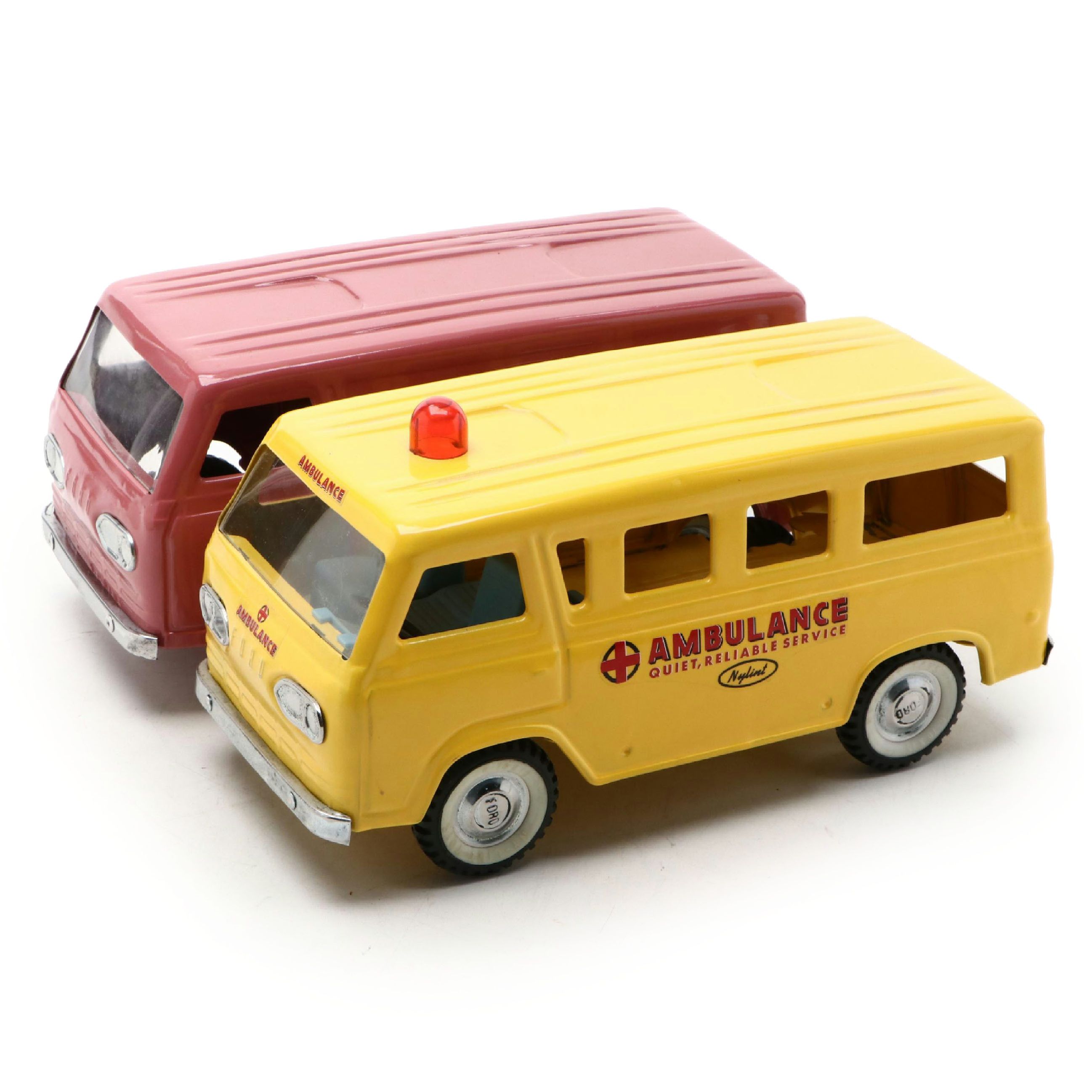 Nylint Pressed Steel Ford Econoline Van and Econoline Ambulance Van, Mid-20th C.