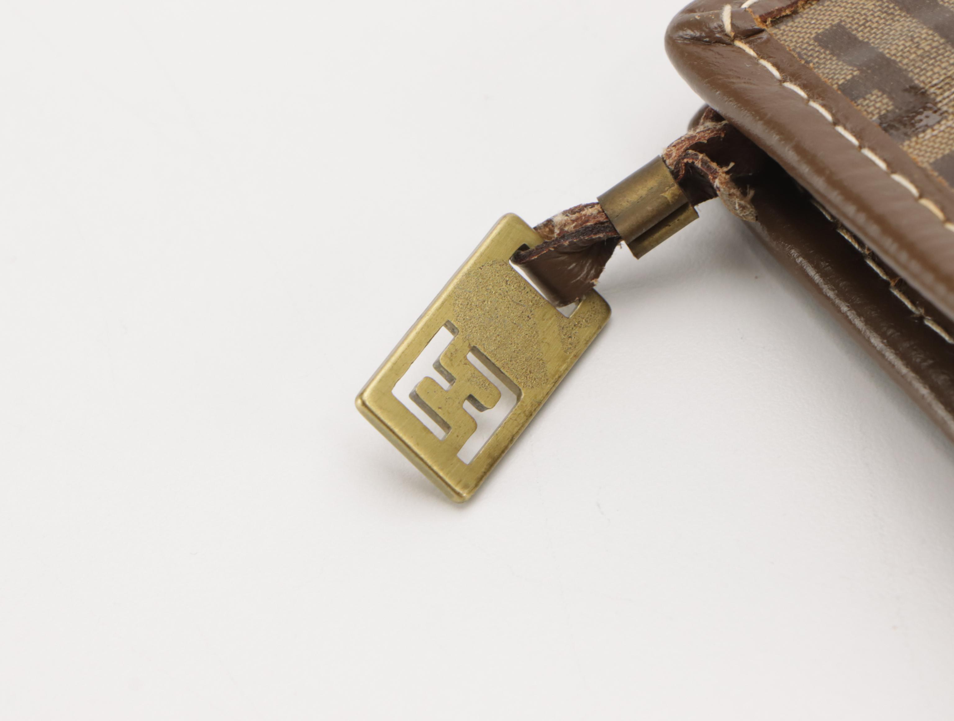 Fendi Cosmetic Zip Pouch in Zucchino Coated Canvas