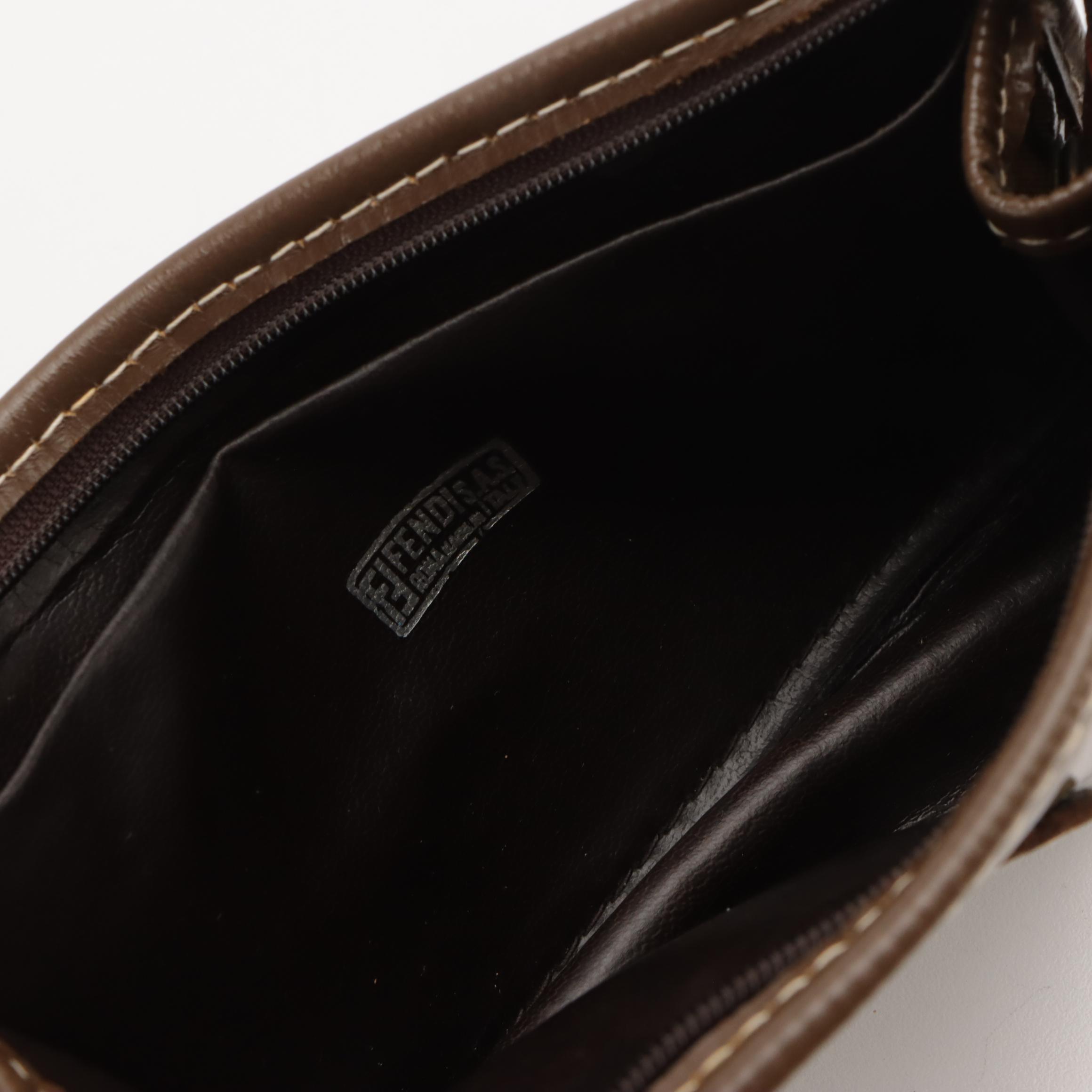 Fendi Cosmetic Zip Pouch in Zucchino Coated Canvas