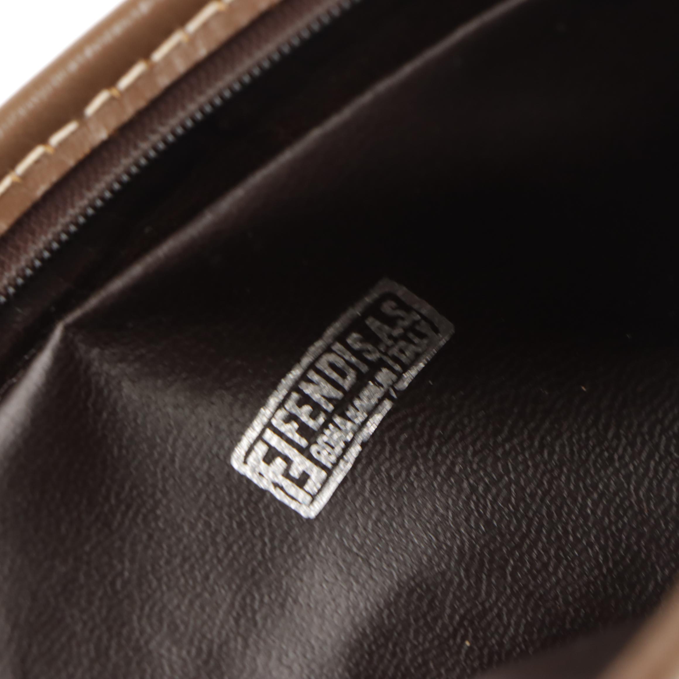 Fendi Cosmetic Zip Pouch in Zucchino Coated Canvas