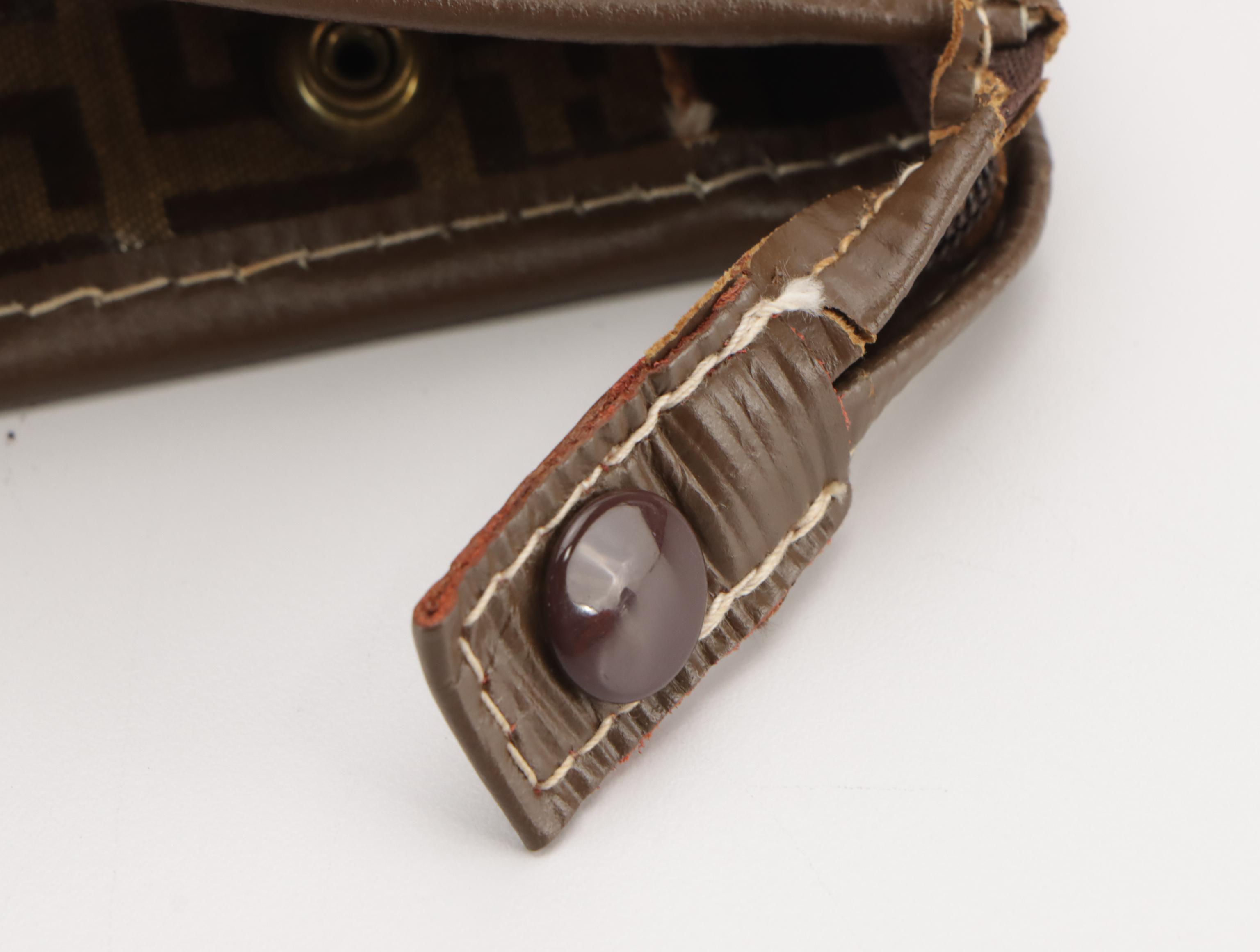 Fendi Cosmetic Zip Pouch in Zucchino Coated Canvas