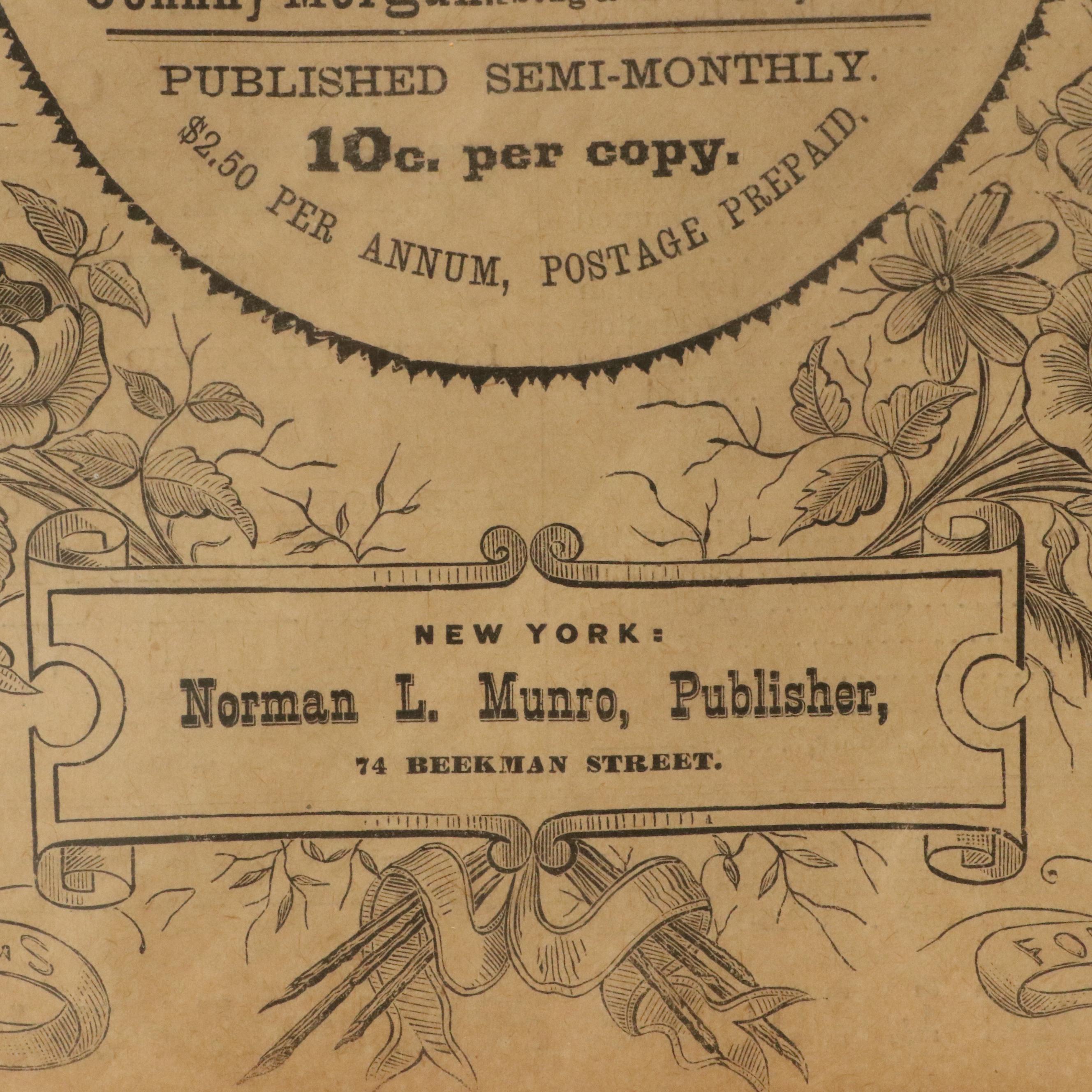 Norman L. Munro "Munro's 10 Cent Musical Library" Cover, 19th Century