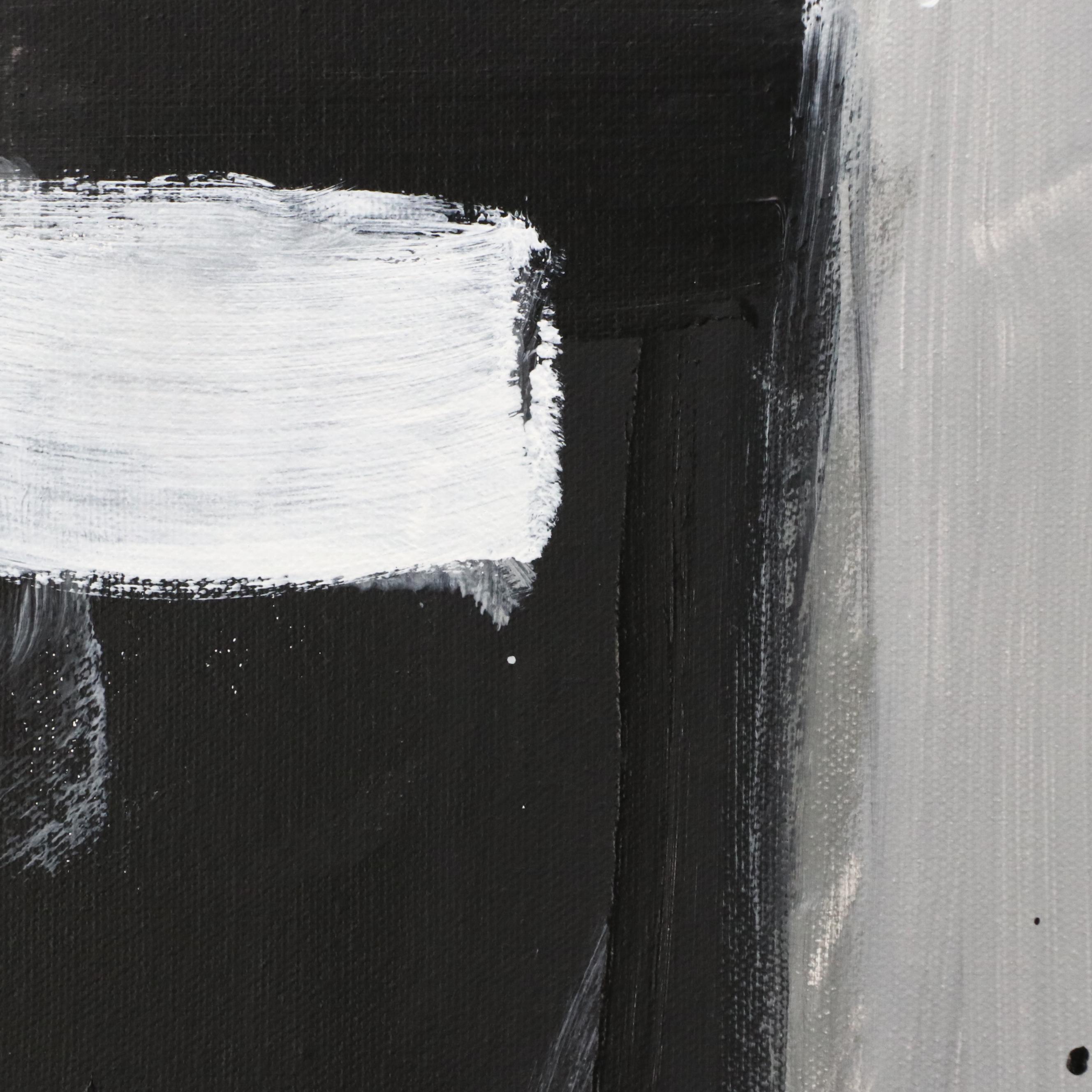 Robbie Kemper Abstract Acrylic Painting "Grayscale," 21st Century