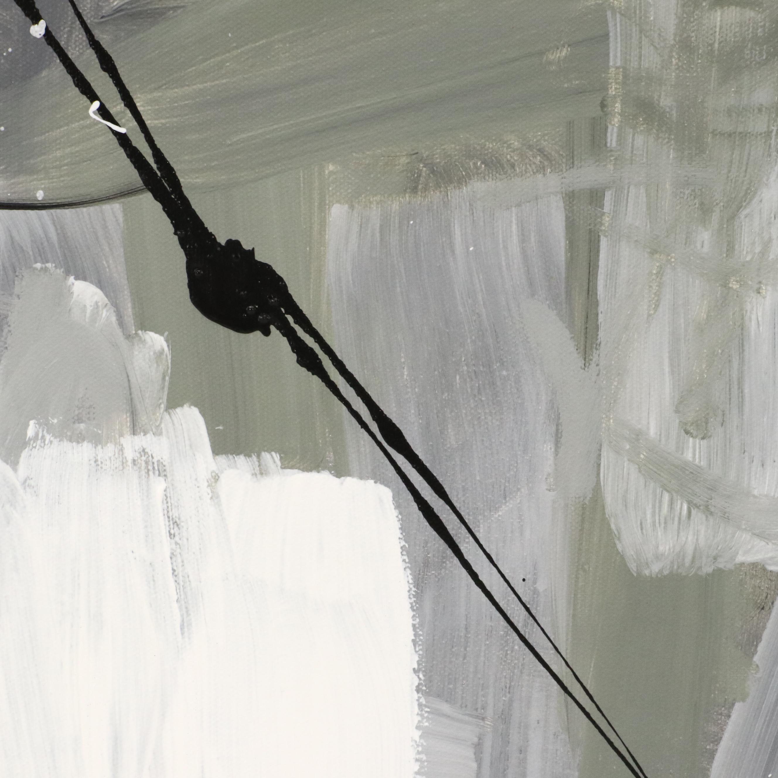 Robbie Kemper Abstract Acrylic Painting "Grayscale," 21st Century