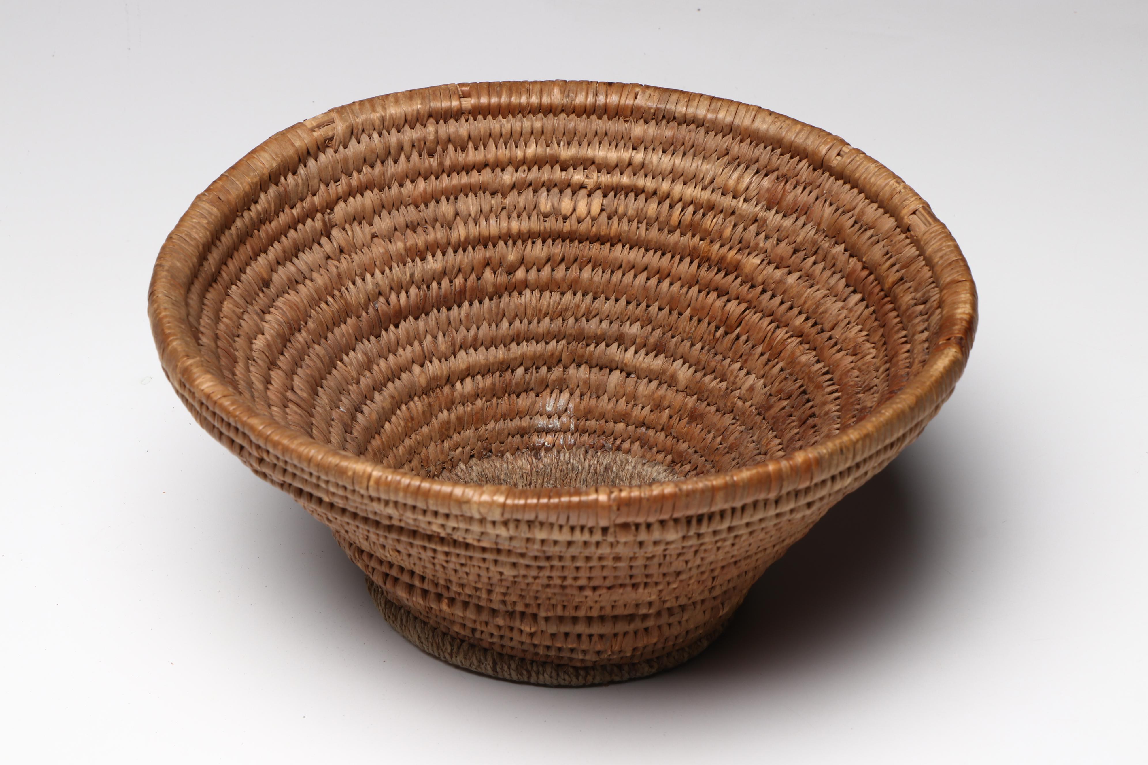 Three Indigenous Great Basin Paiute Coiled Basketry Utility Forms
