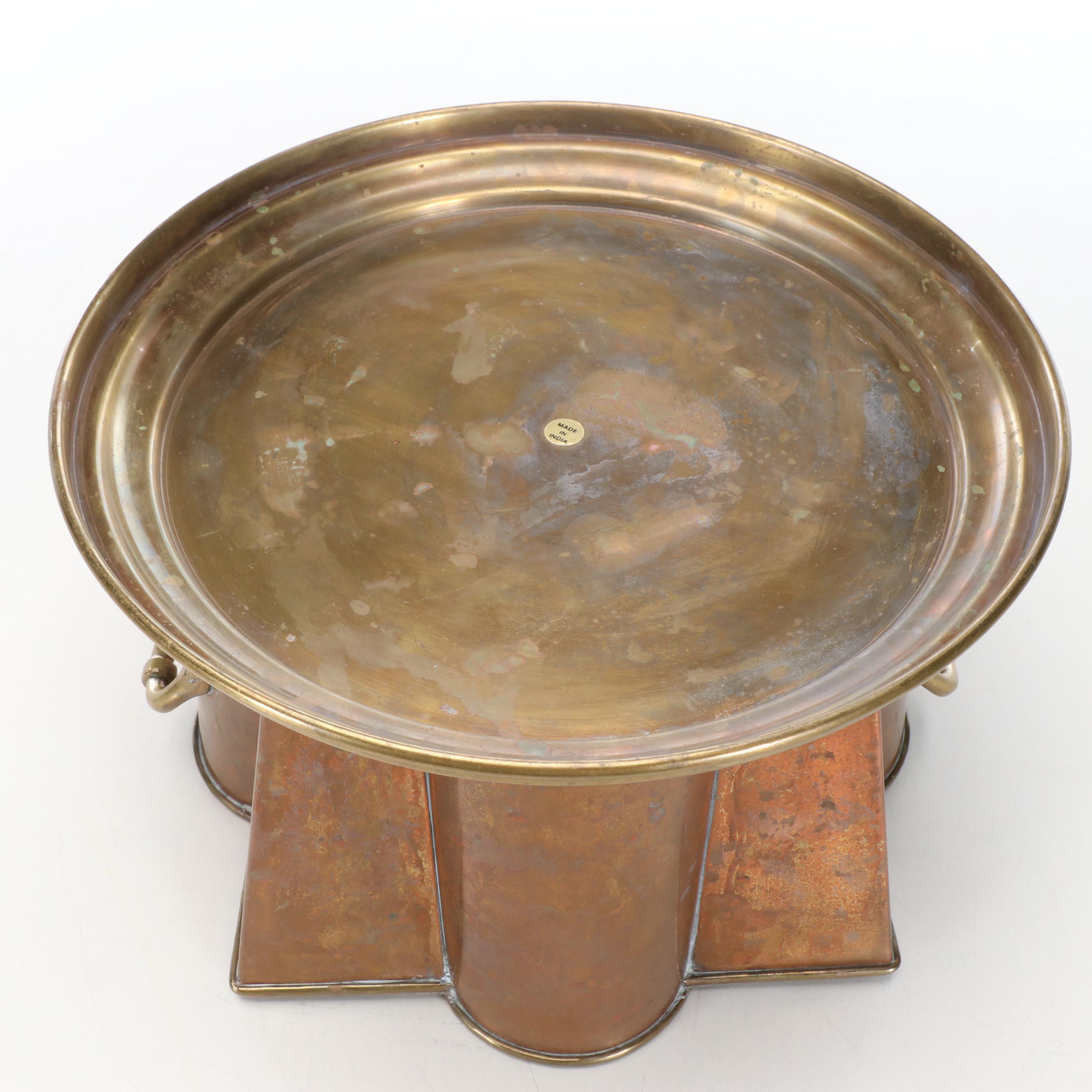 Art Deco Style Copper and Brass Wine Cooler