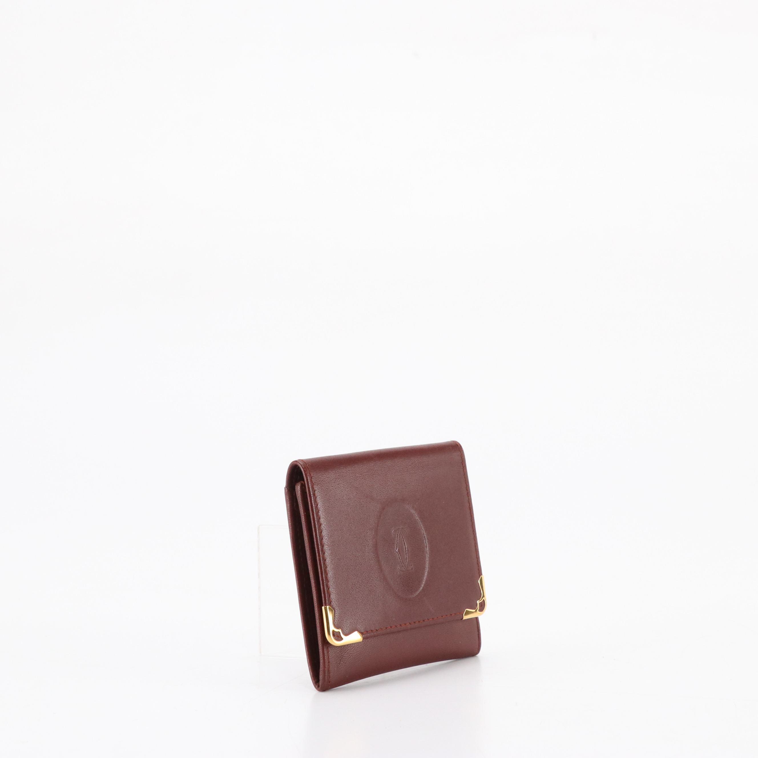 Cartier Coin Pouch in Smooth Burgundy Leather