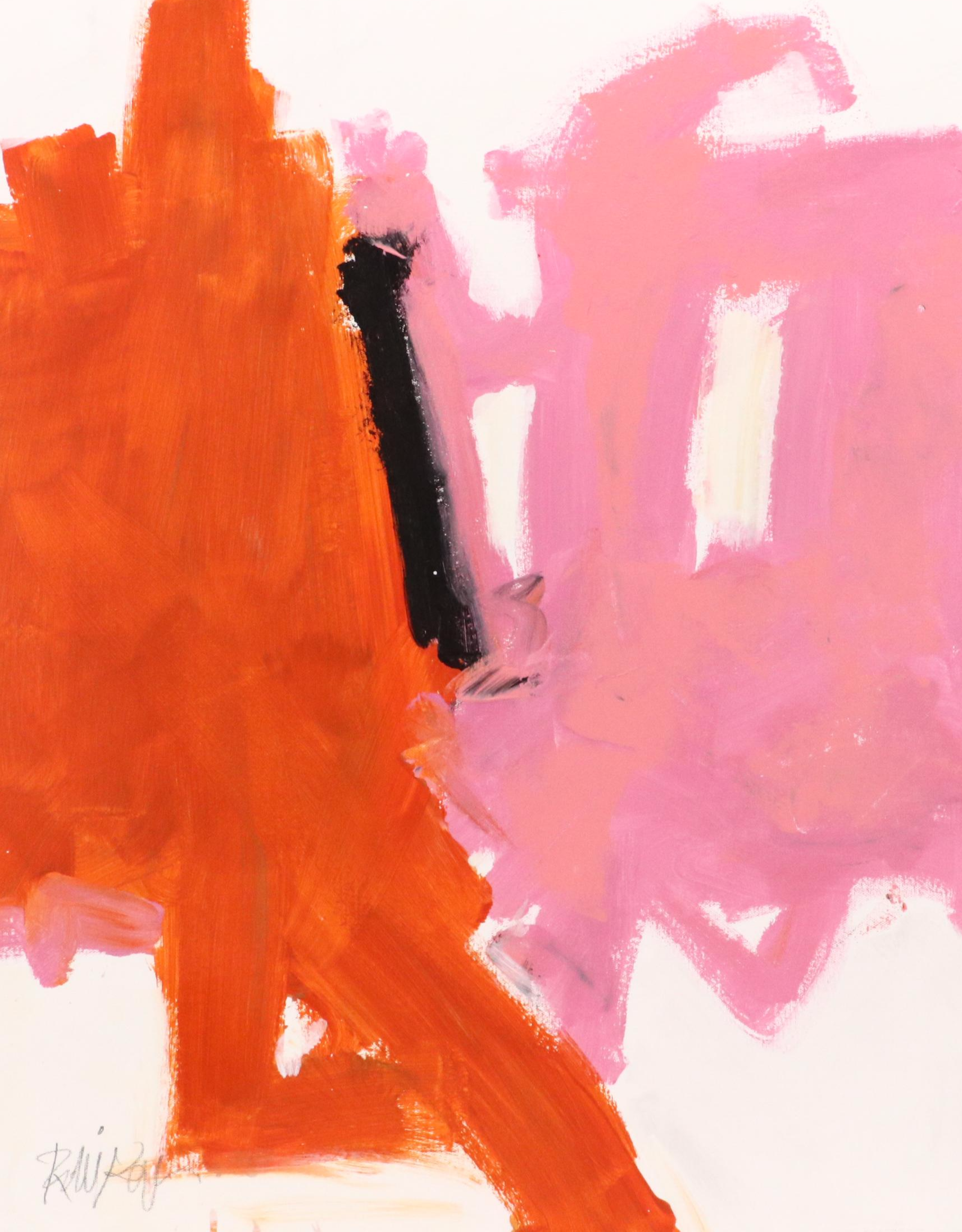 Robbie Kemper Abstract Acrylic Painting "Diagonal Divide," 21st Century